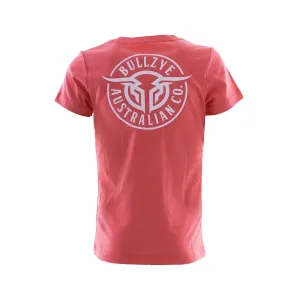 Bullzye Girl's Bullring Short Sleeve Tee - Coral