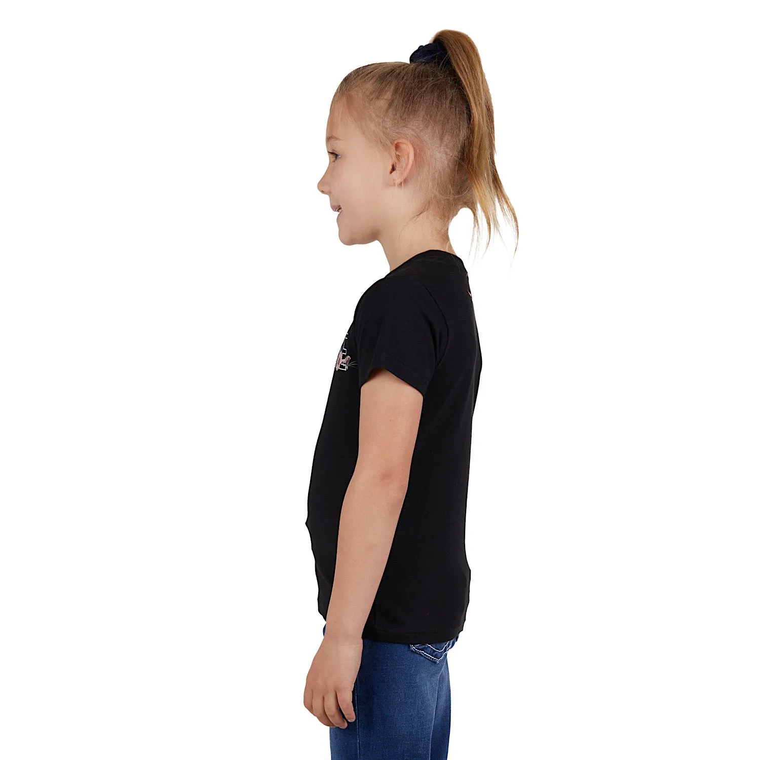 Bullzye Girl's Tropics Tee-Black