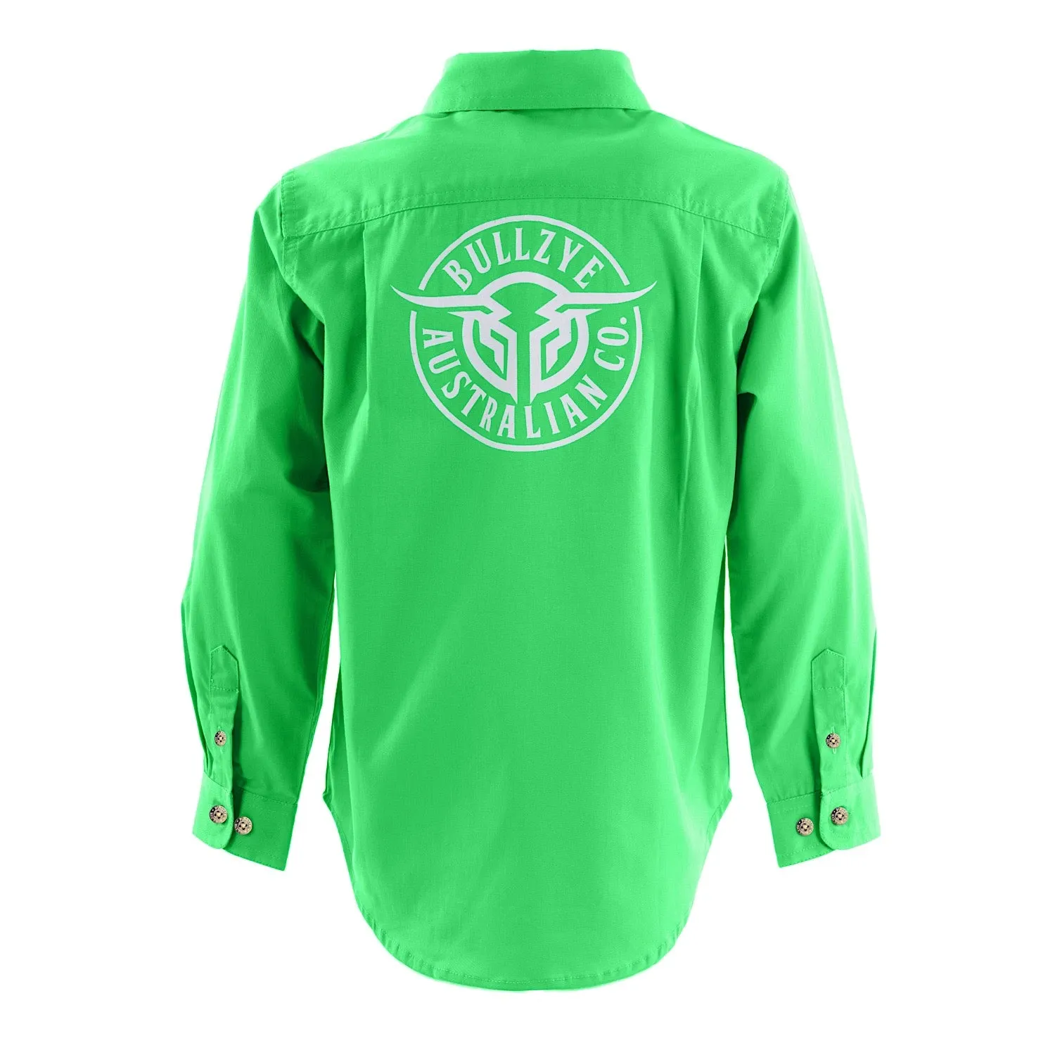 Bullzye Kids Lightweight Half Placket Shirt Bright Green