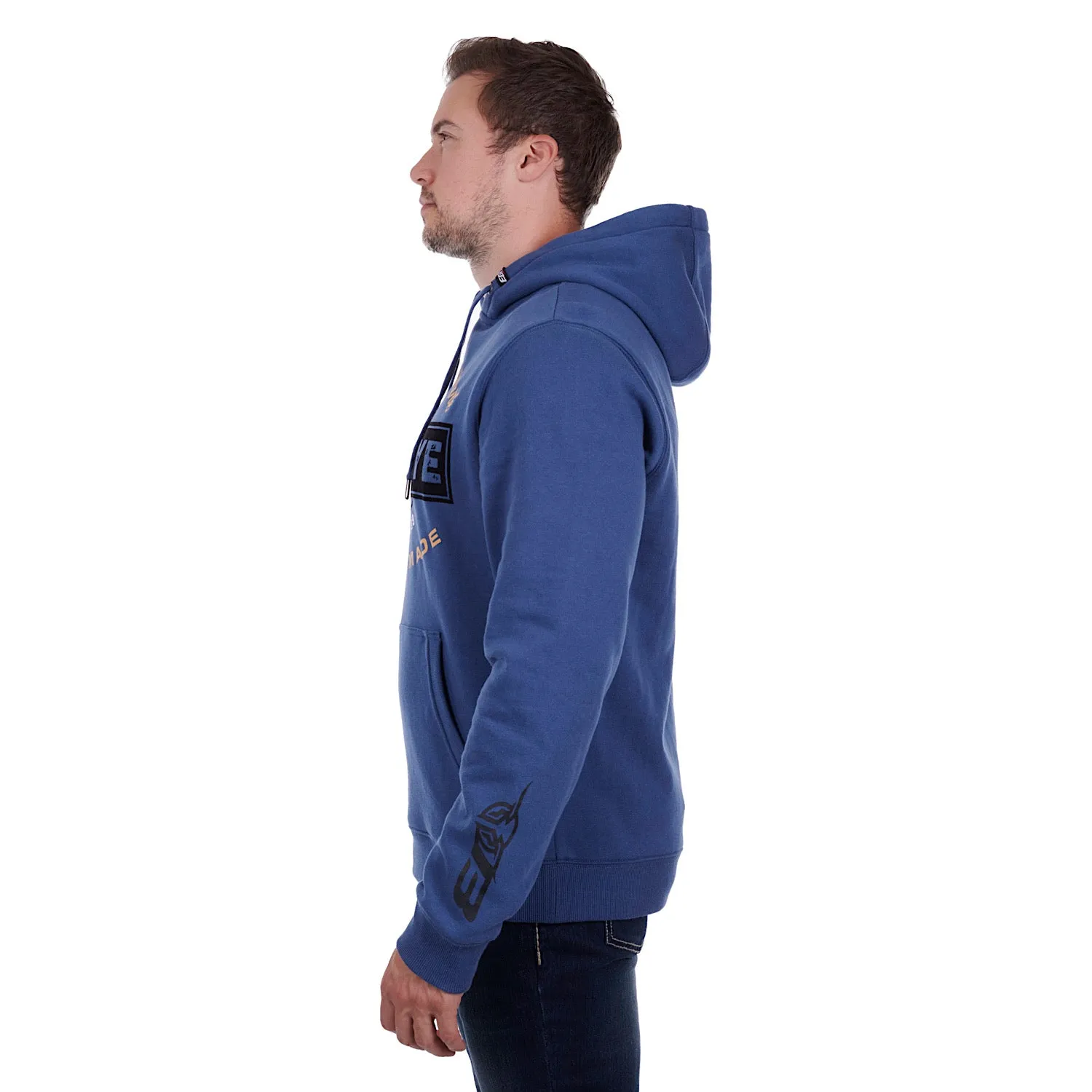 Bullzye Mens Bowen Pullover Hoodie Blue Steel