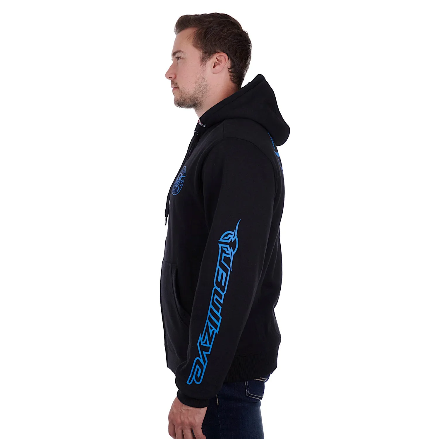 Bullzye Mens Bullring Zip Through Hoodie Black