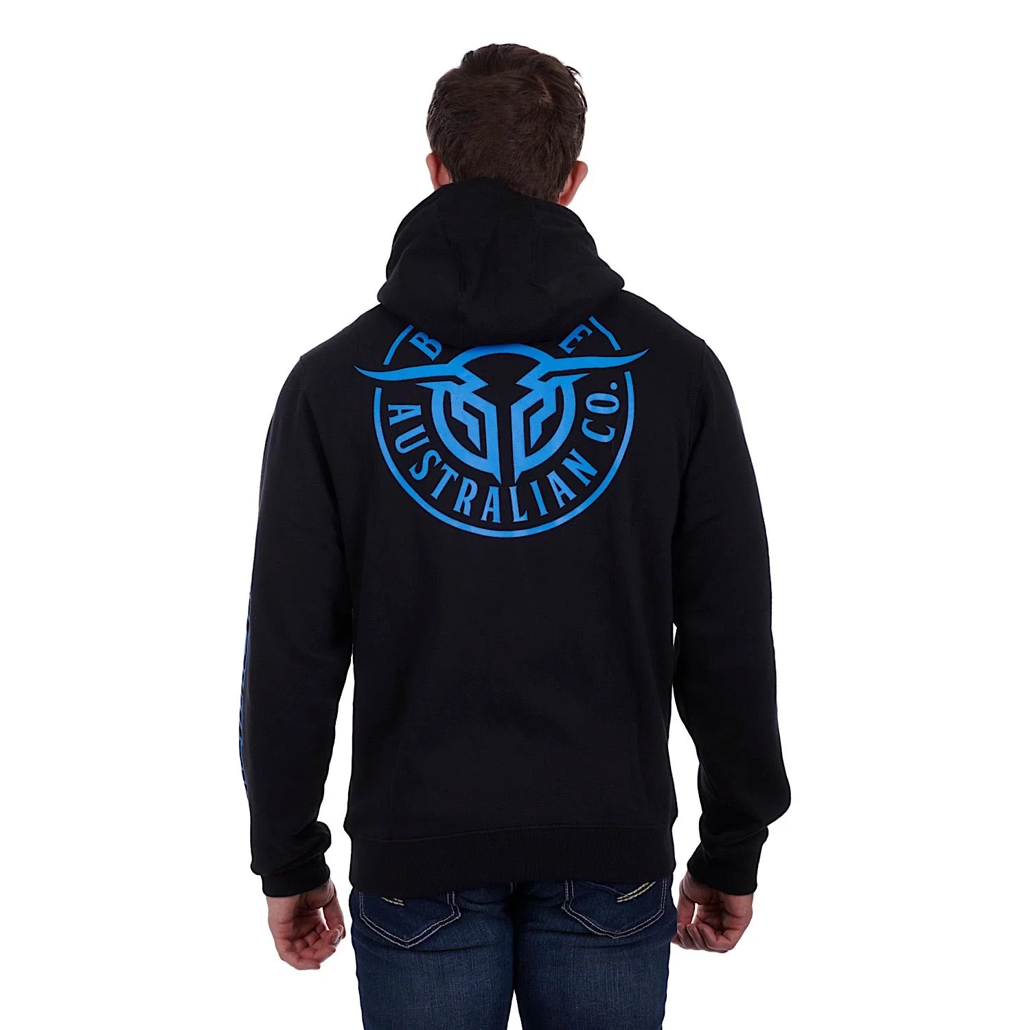 Bullzye Mens Bullring Zip Through Hoodie Black
