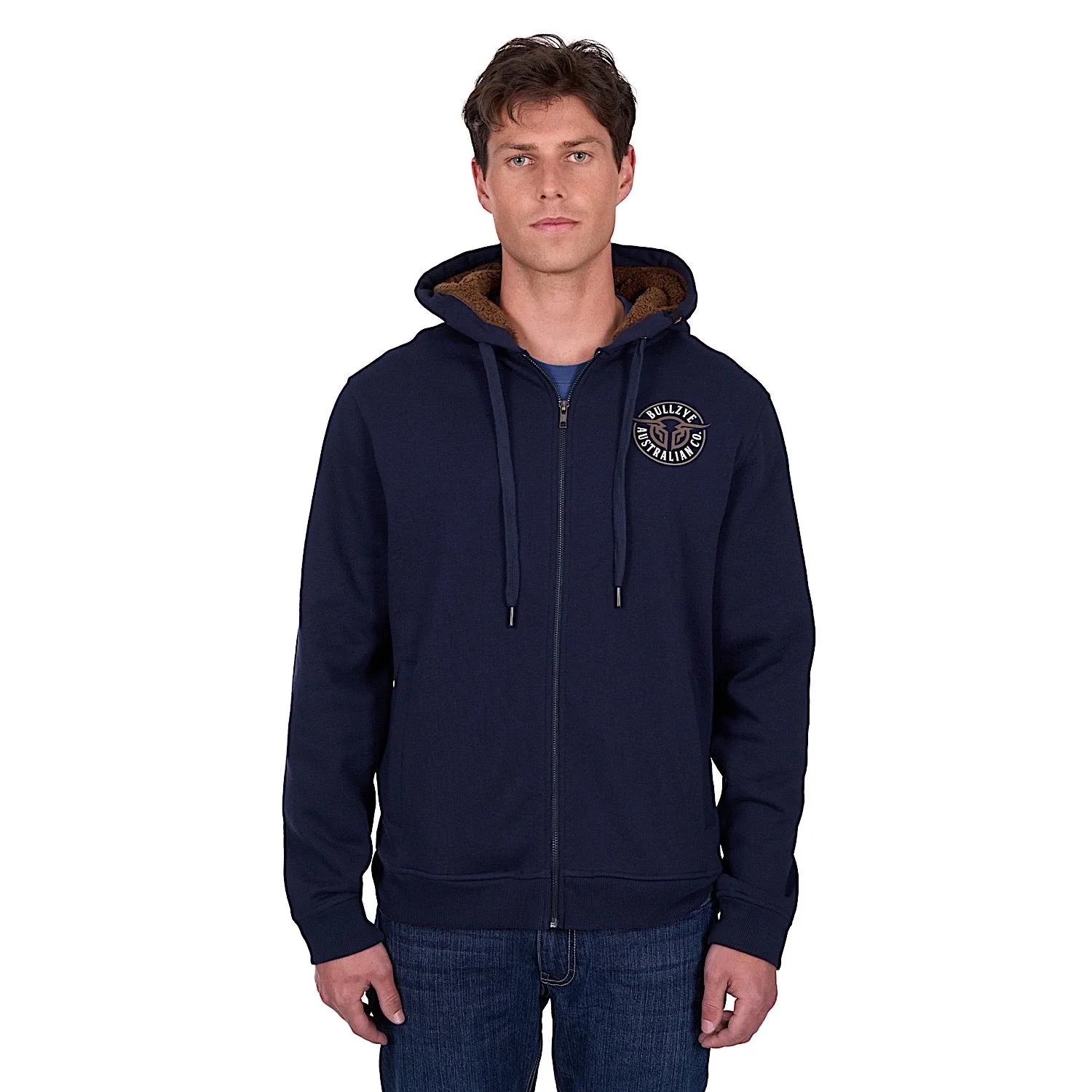 Bullzye Men's Bullring Zip Up Hoodie - Navy