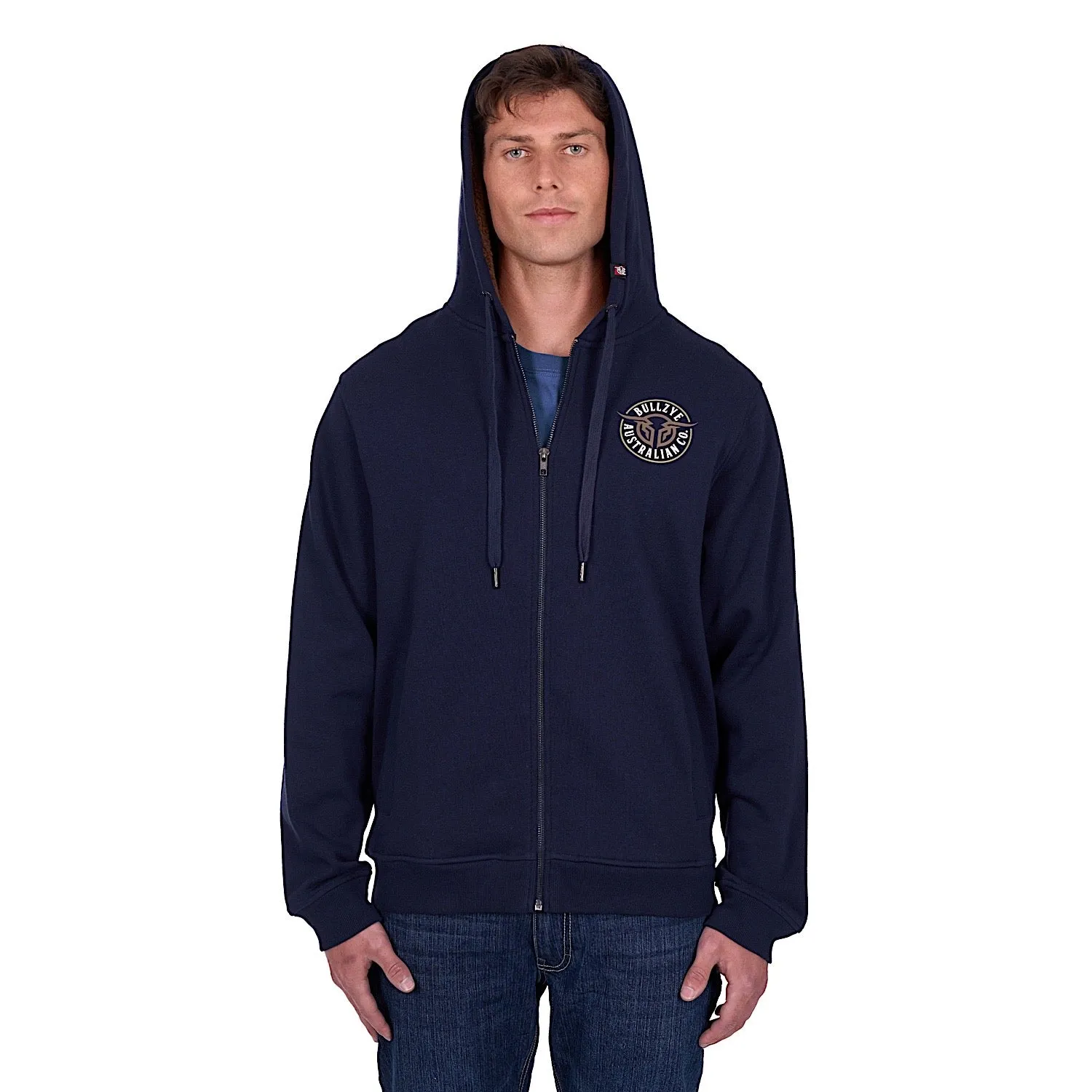 Bullzye Men's Bullring Zip Up Hoodie - Navy
