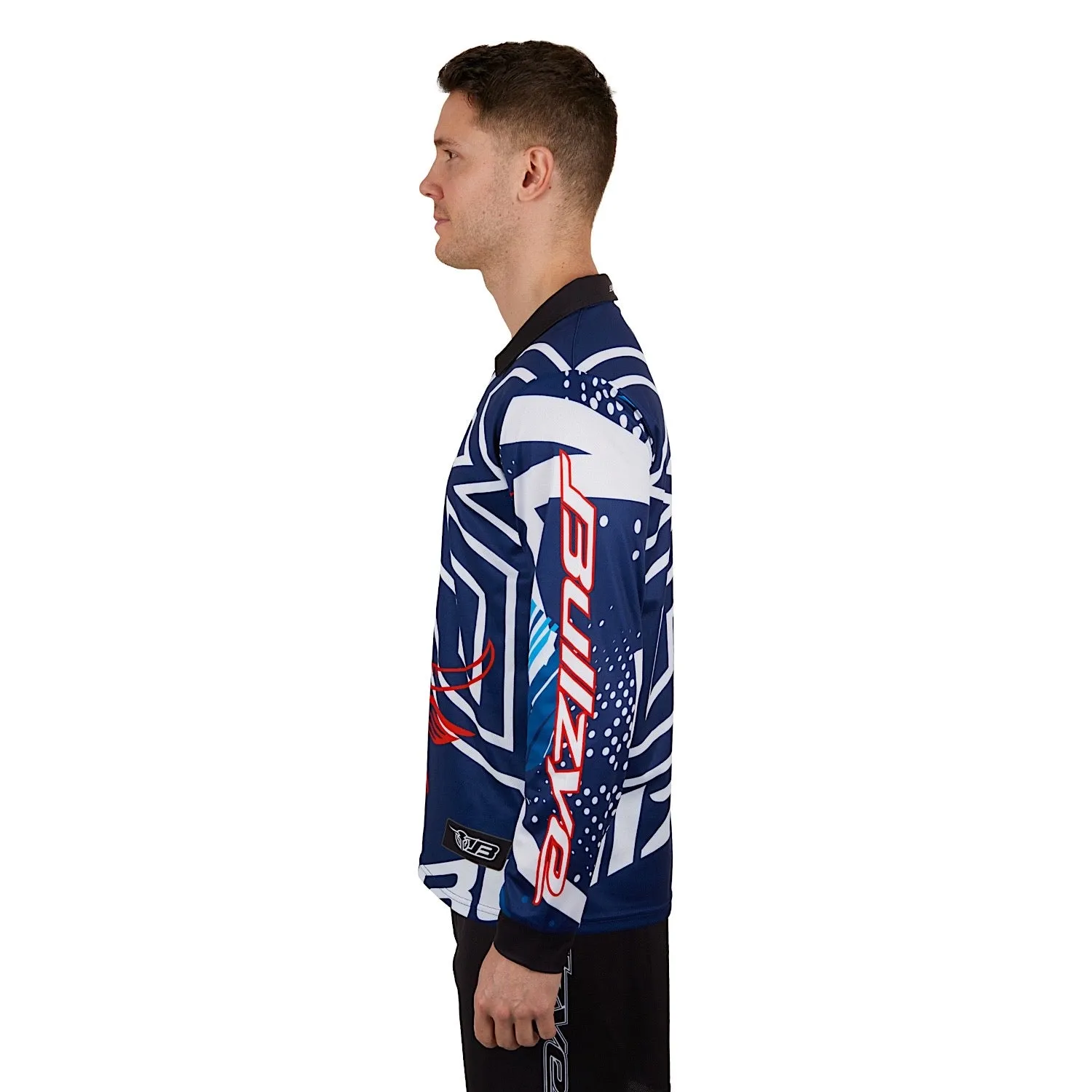 Bullzye Mens Dan Long Sleeve Fishing Tee-Blue