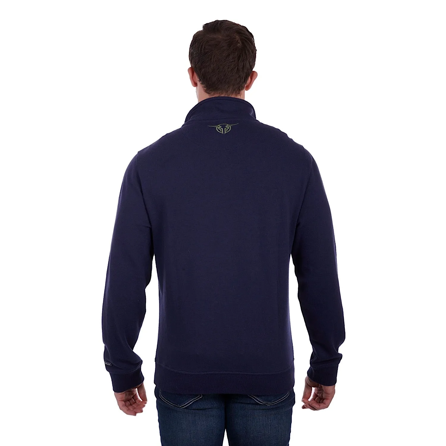 Bullzye Men's Logo 1/4 Zip Pullover Navy/Green