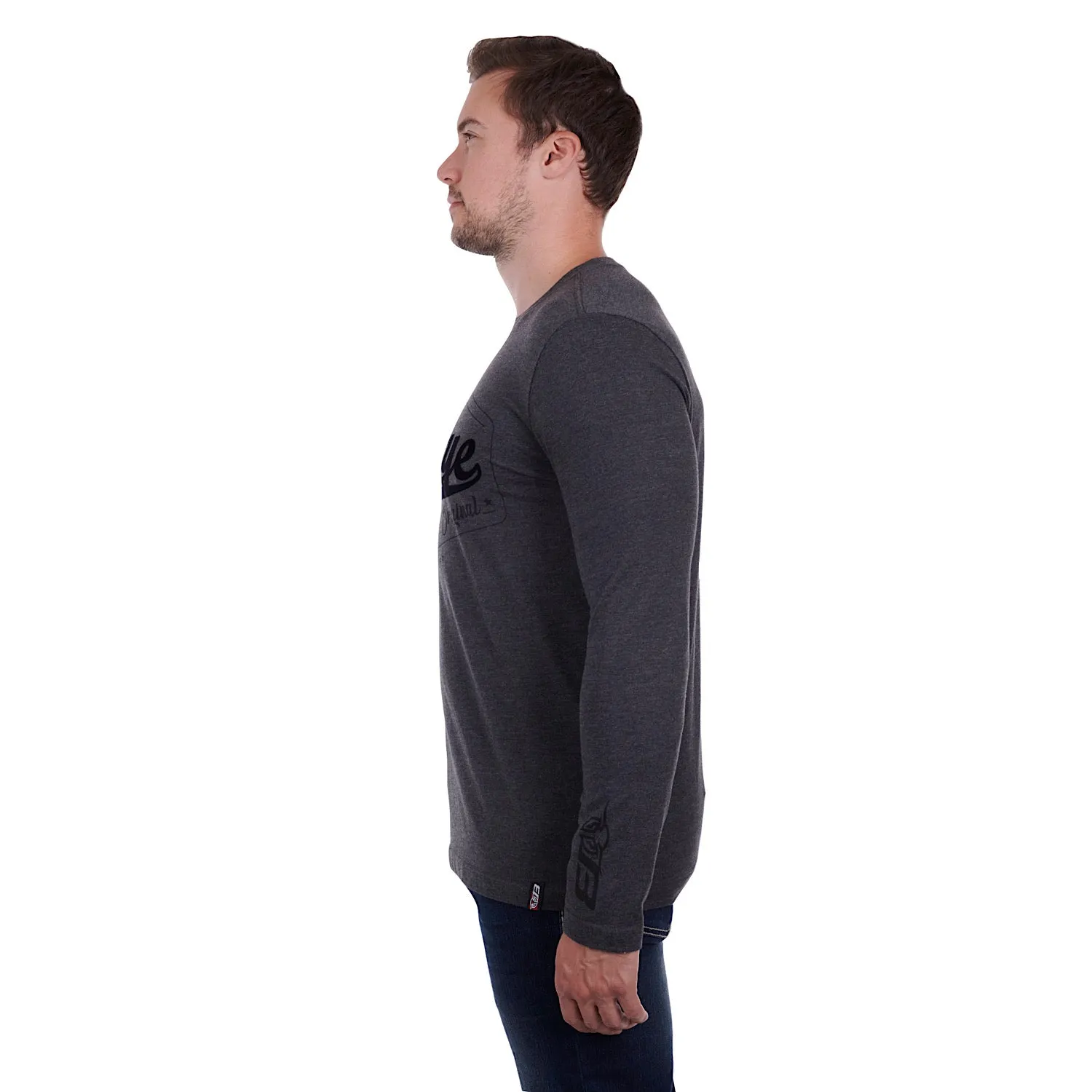 Bullzye Mens Murphy Long Sleeve Tee Charcoal Marle