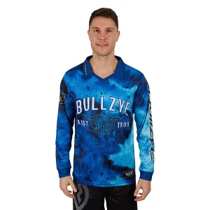 Bullzye Mens Olly Long Sleeve Fishing Tee-Blue