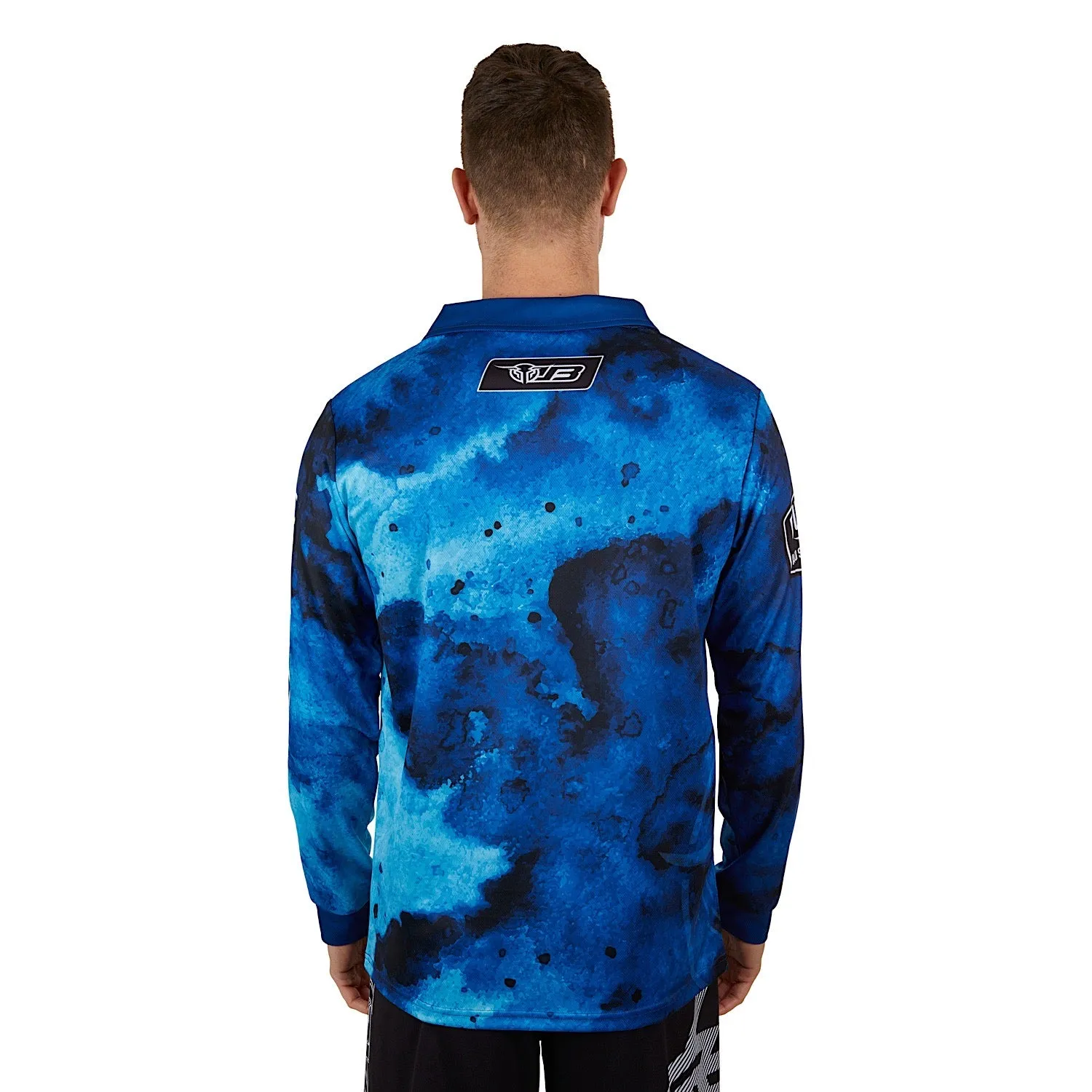 Bullzye Mens Olly Long Sleeve Fishing Tee-Blue