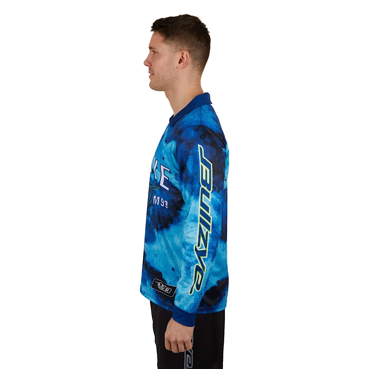 Bullzye Mens Olly Long Sleeve Fishing Tee-Blue