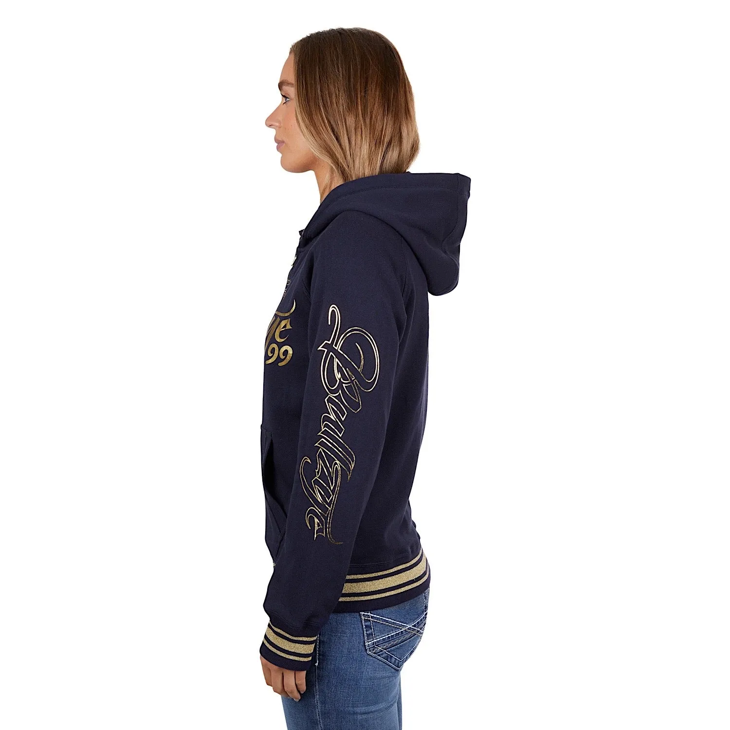 Bullzye Women's Bowen Zip Through Hoodie Dark Navy