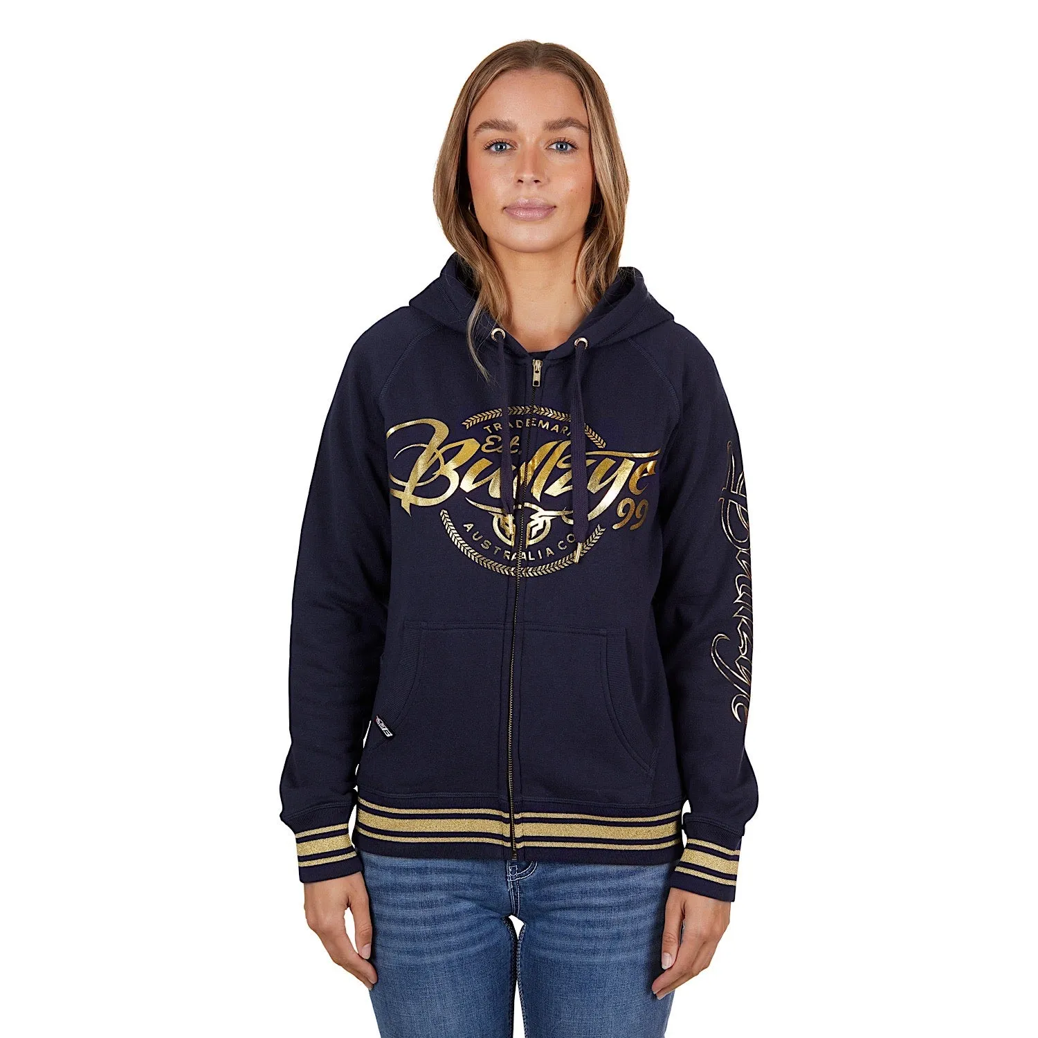 Bullzye Women's Bowen Zip Through Hoodie Dark Navy