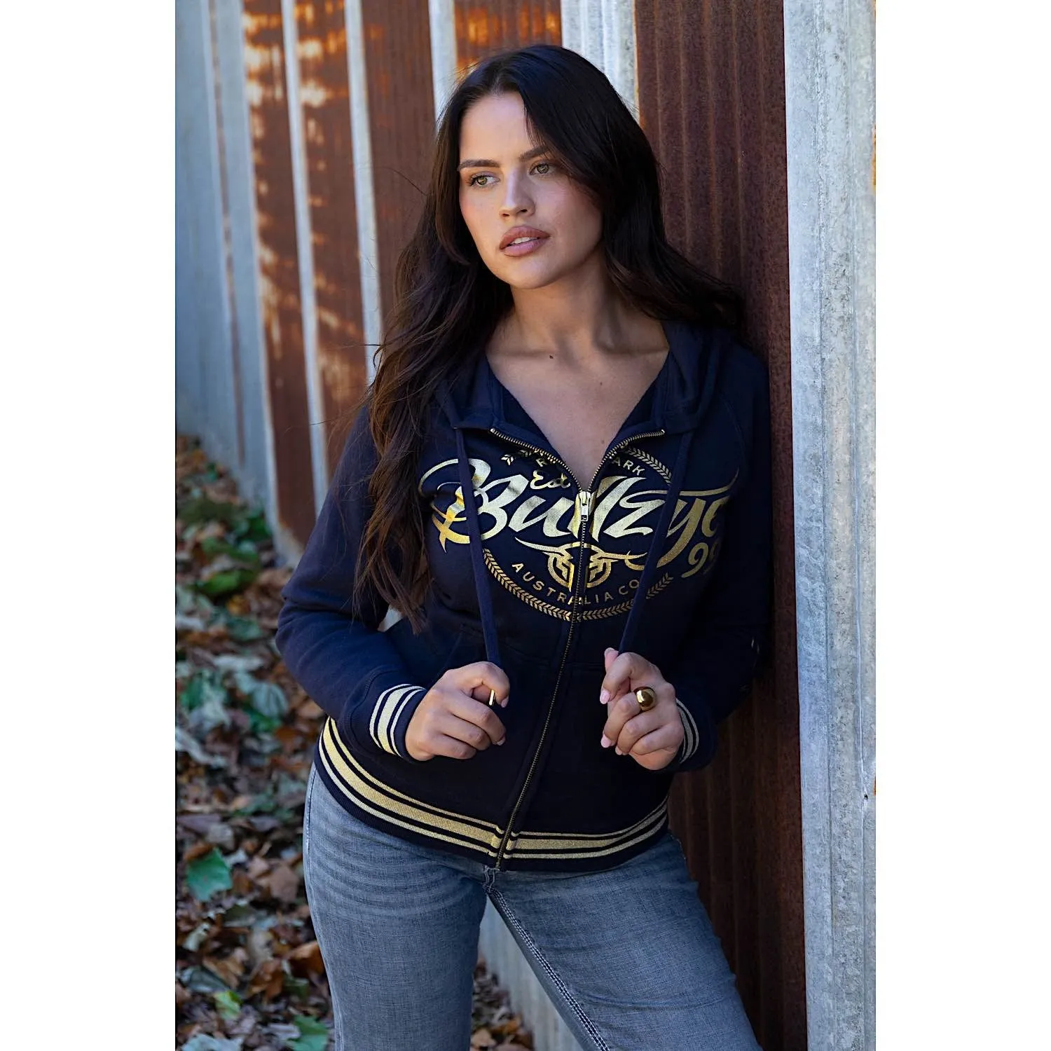 Bullzye Women's Bowen Zip Through Hoodie Dark Navy