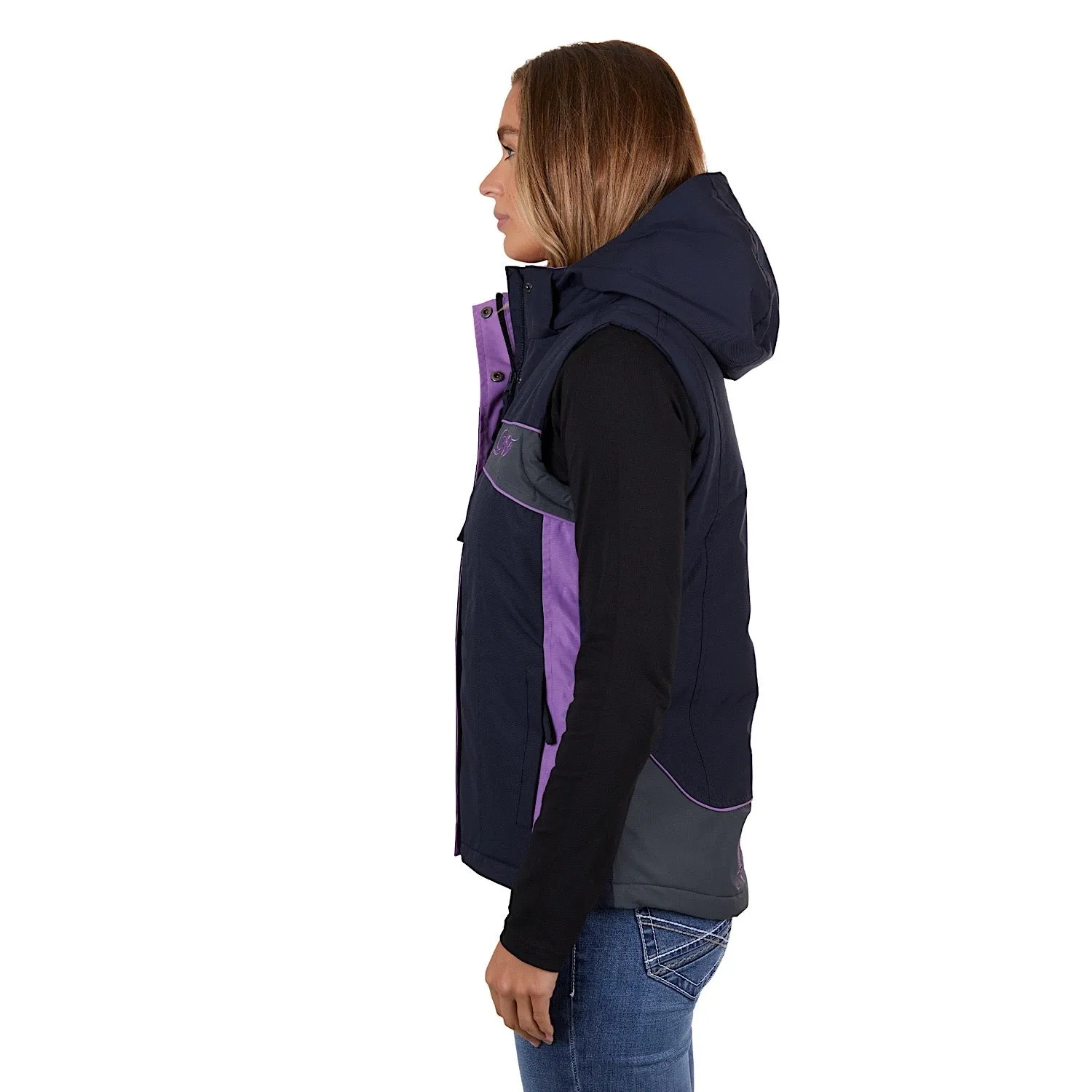 Bullzye Womens Carla Vest Dark Navy/Purple