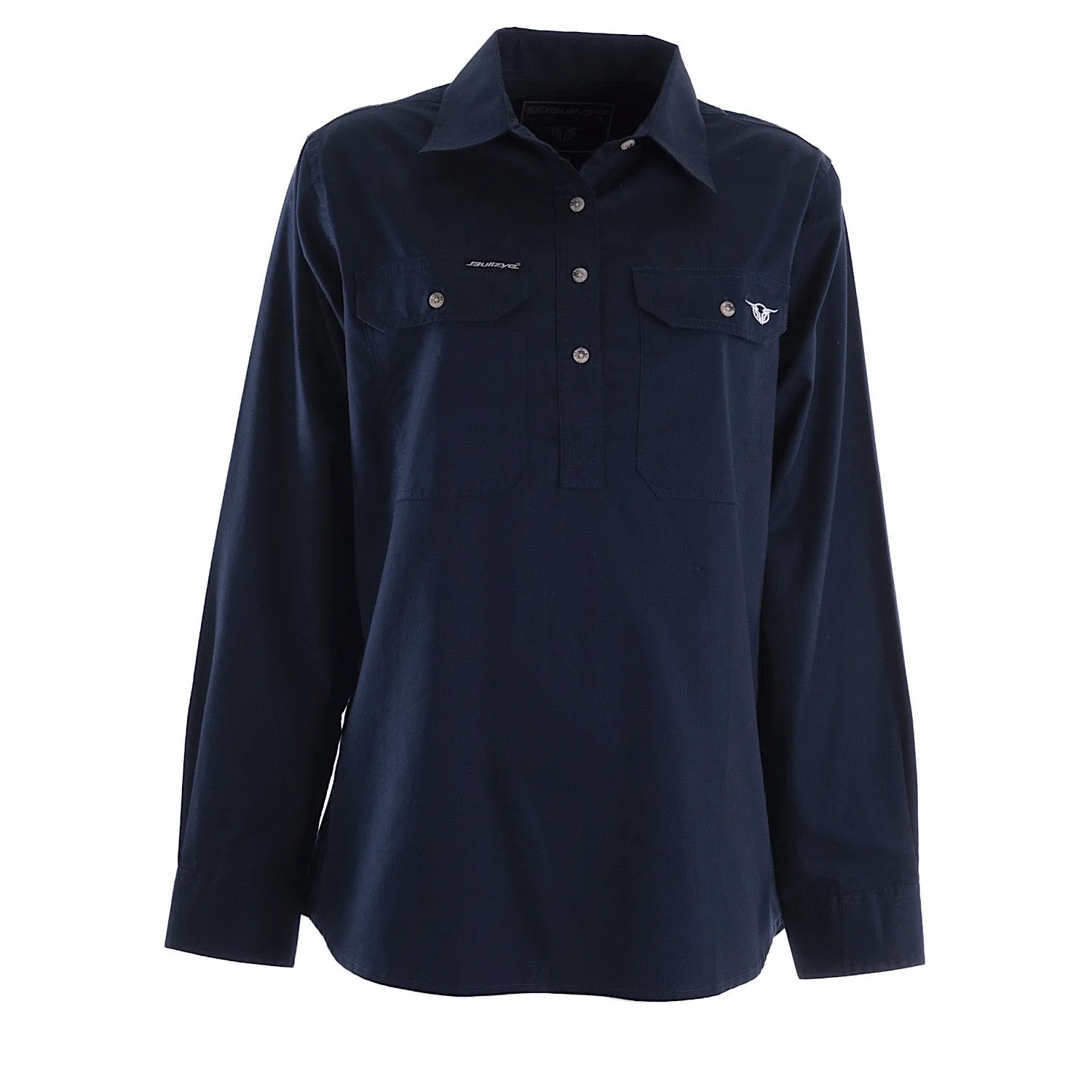 Bullzye Women's Lightweight Half Placket Shirt Navy