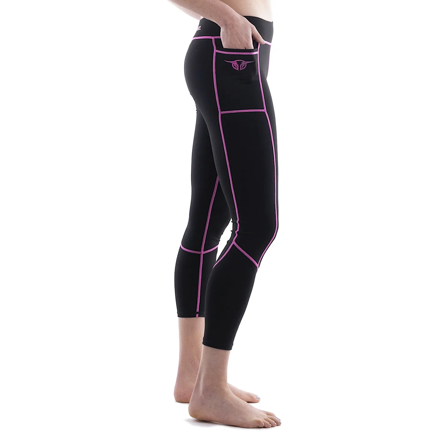 Bullzye Womens Pip Active Legging Black/Pink