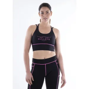 Bullzye Womens Pip Crop Top Black/Pink