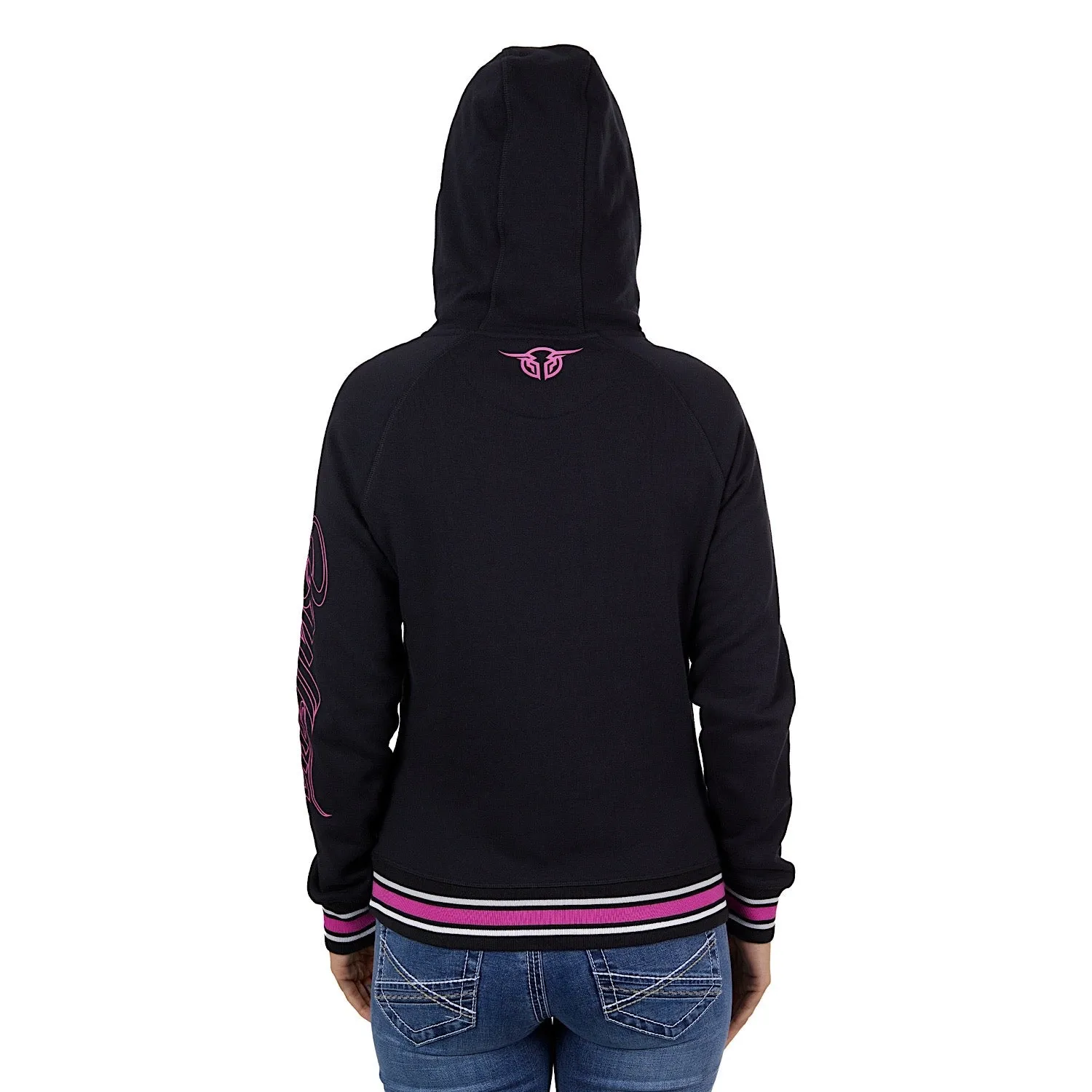 Bullzye Womens Tropics Pullover Hoodie Black