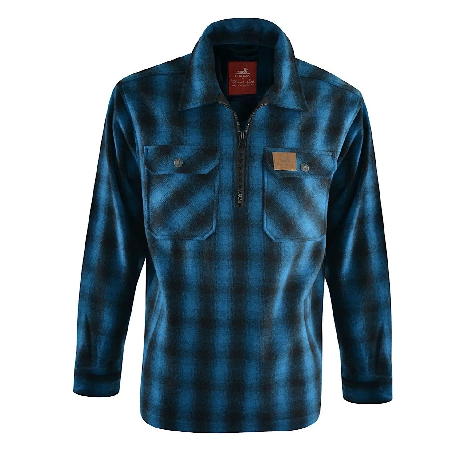 Dux-Bak Mens Mallard 1/4 Zip Overshirt Blue