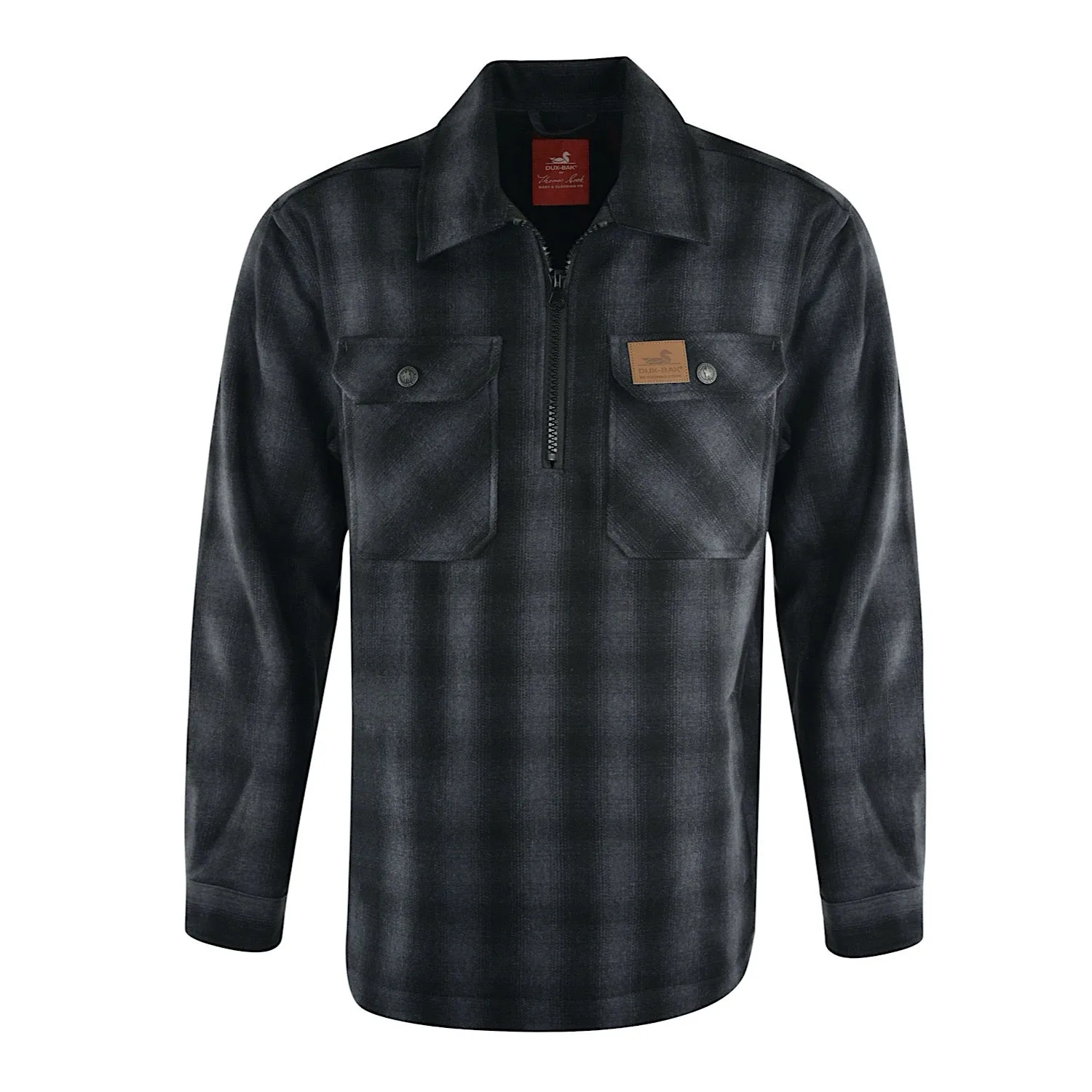 Dux-Bak Mens Mallard 1/4 Zip Overshirt Charcoal