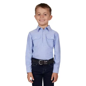Hard Slog Kids Fred 1/2 Placket Shirt Navy