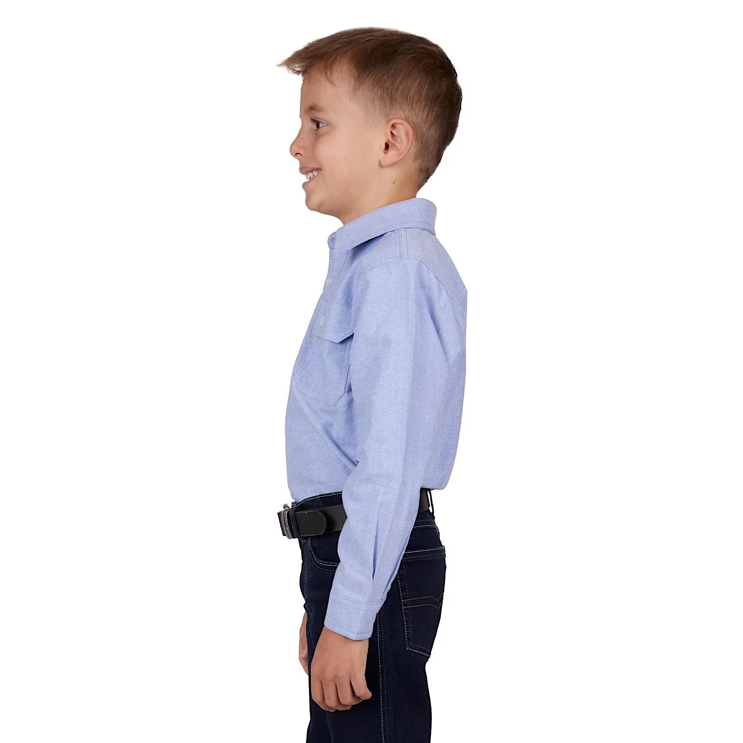 Hard Slog Kids Fred 1/2 Placket Shirt Navy