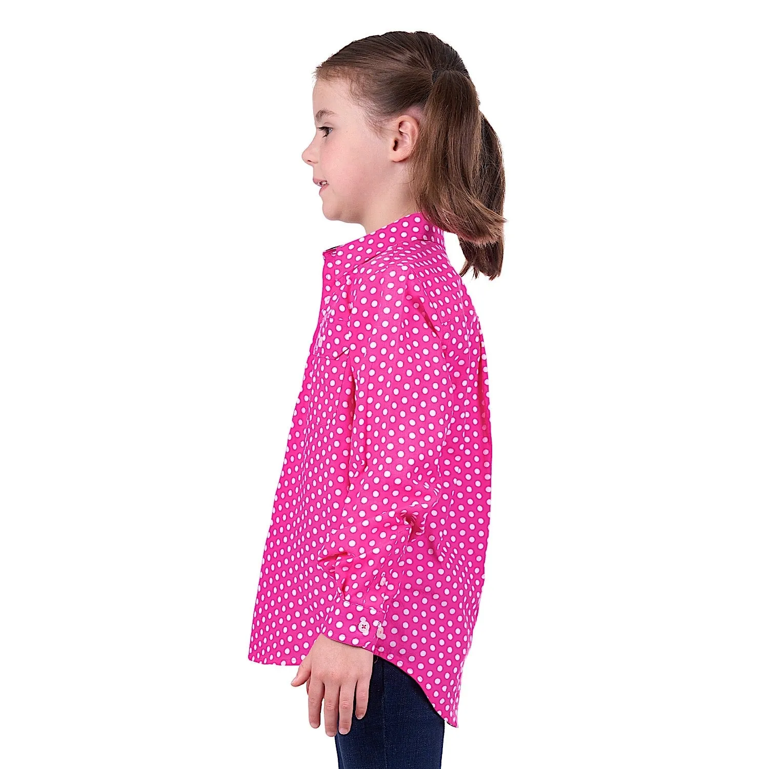 Hard Slog Kid's Kelly Half Placket Shirt Pink