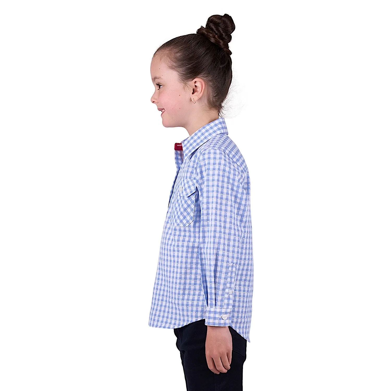 Hard Slog Kid's Rux Half Placket Long Sleeve Shirt - Blue