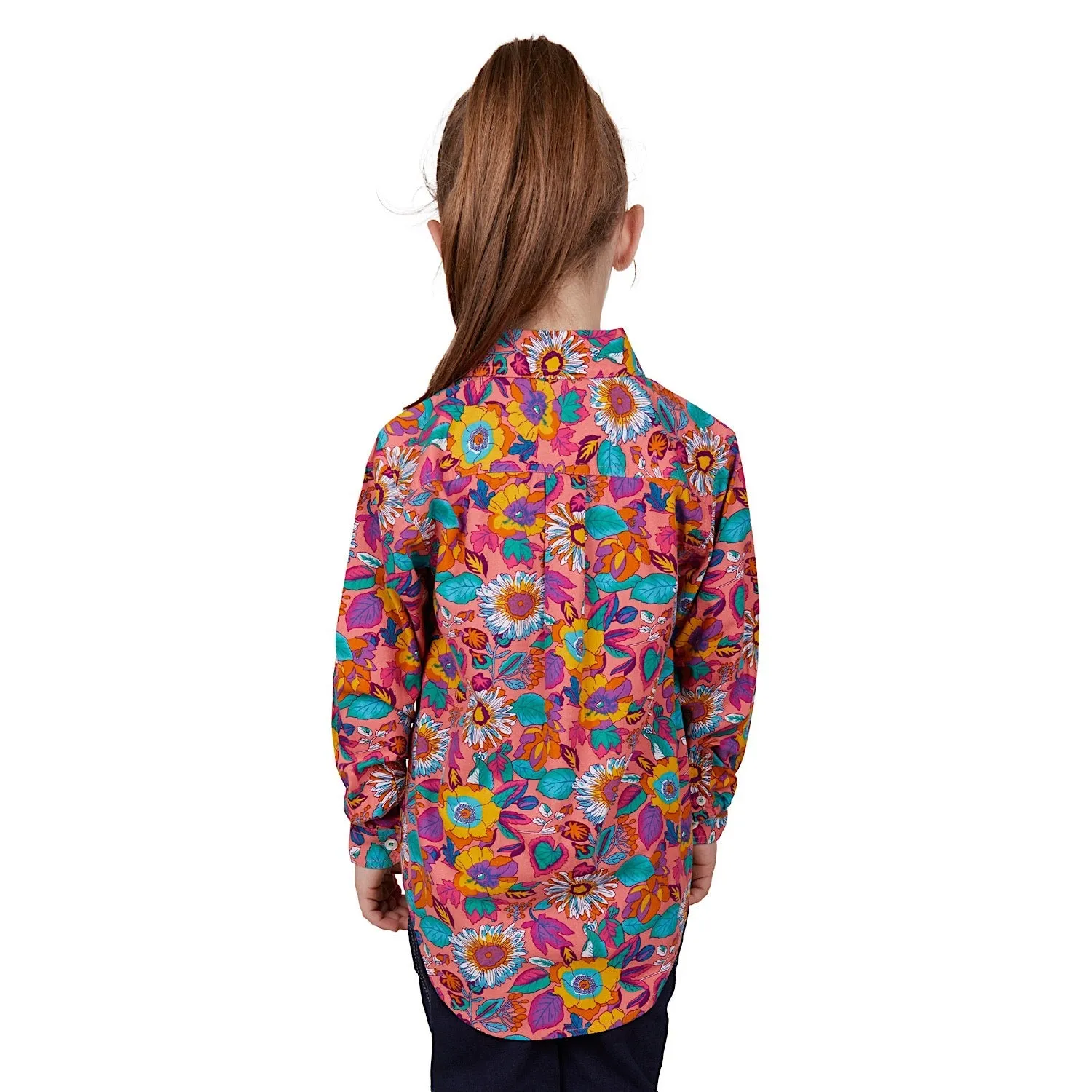 Hard Slog Kids Susie 1/2 Placket Long Sleeve Shirt Multi