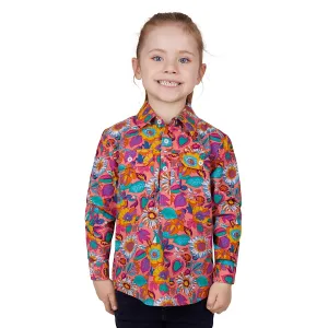 Hard Slog Kids Susie 1/2 Placket Long Sleeve Shirt Multi