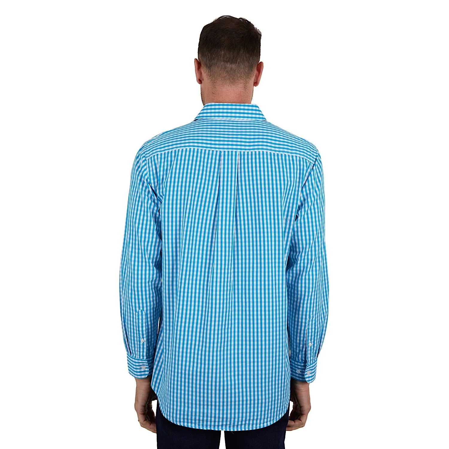 Hard Slog Mens Alonzo Half Placket Shirt Blue