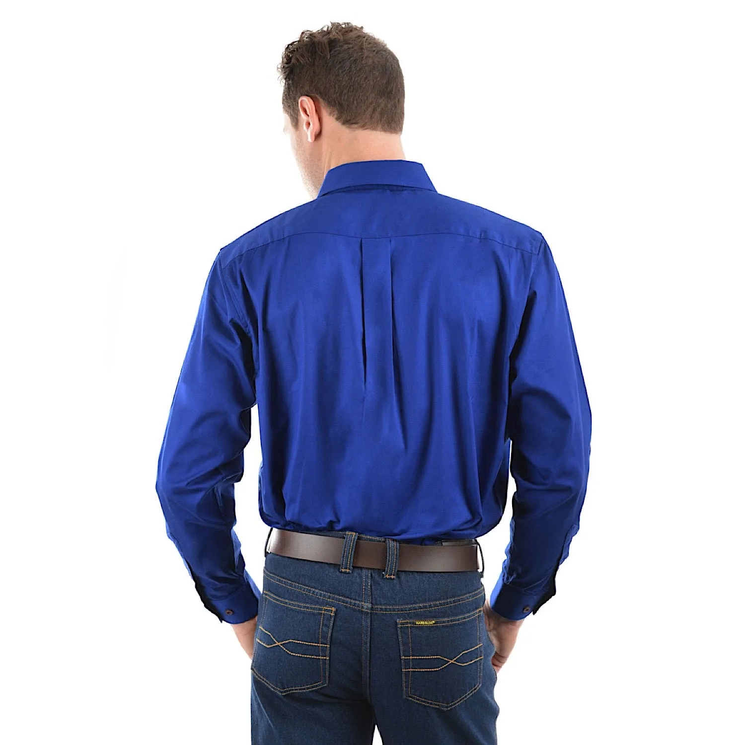 Hard Slog Men's Full Placket Light Cotton Shirt - Royal Blue