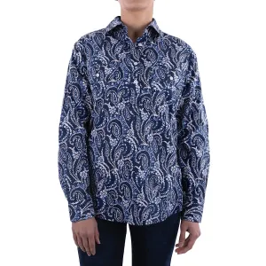 Hard Slog Womens Claire Half Placket L/S Shirt Navy