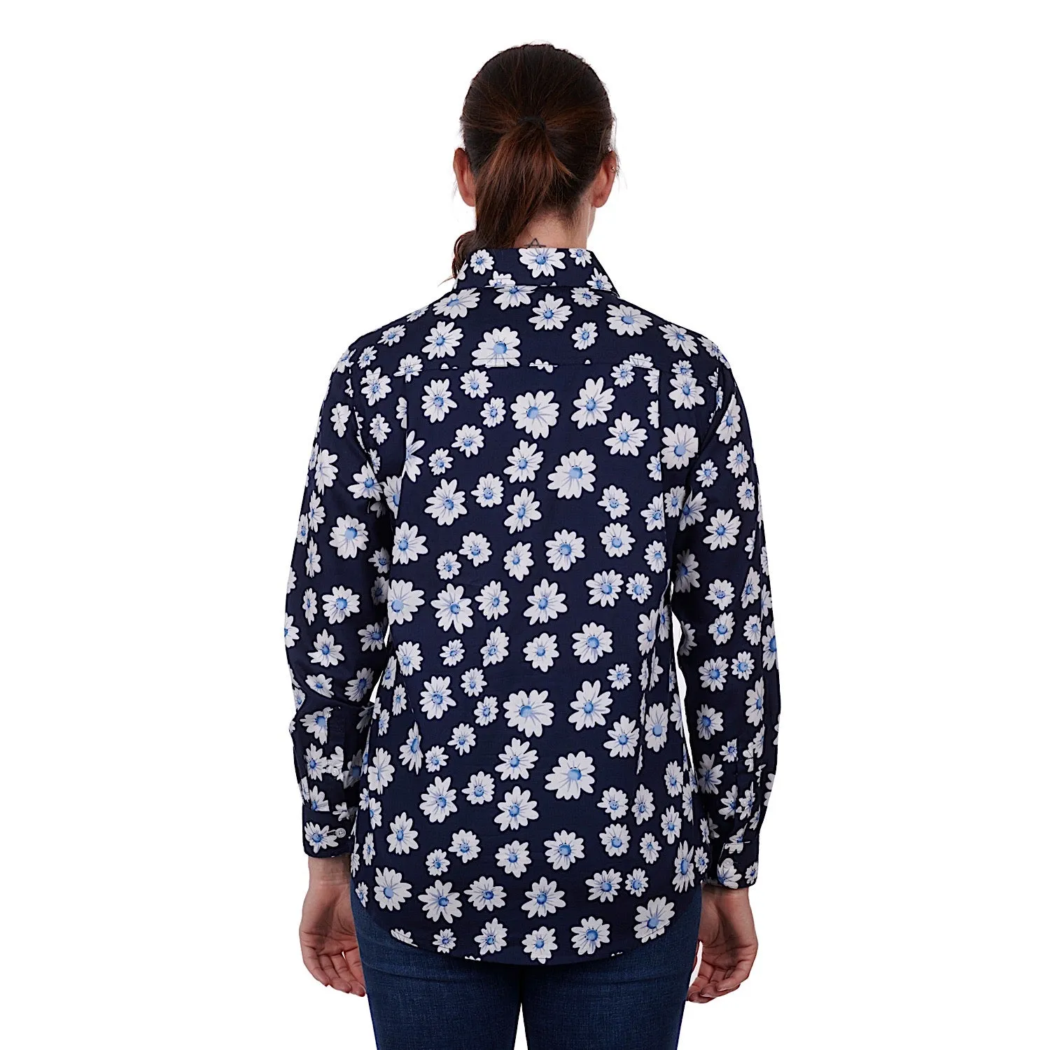 Hard Slog Womens Dian Half Placket Shirt Navy