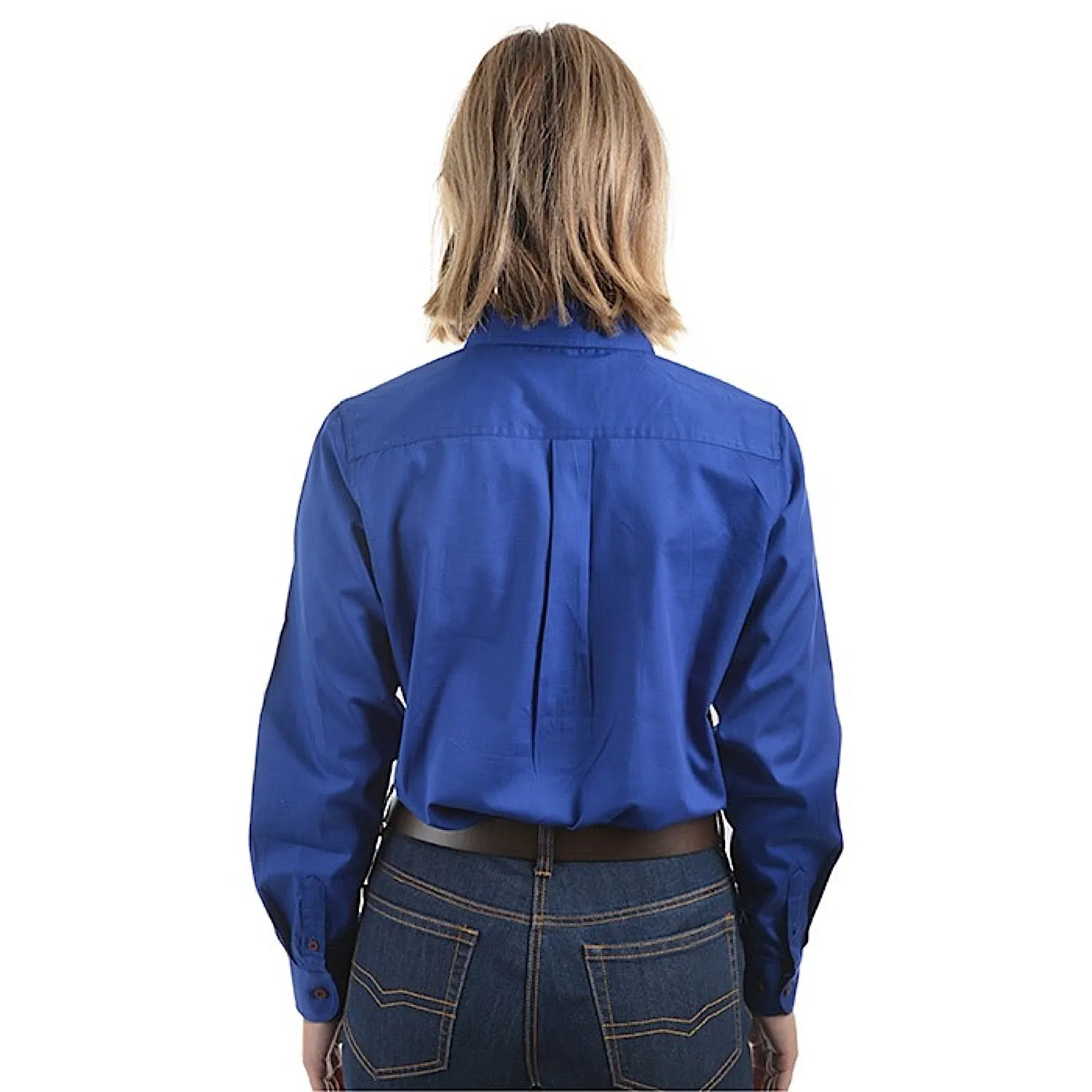 Hard Slog Women's Half Placket Light Cotton Shirt - Royal Blue