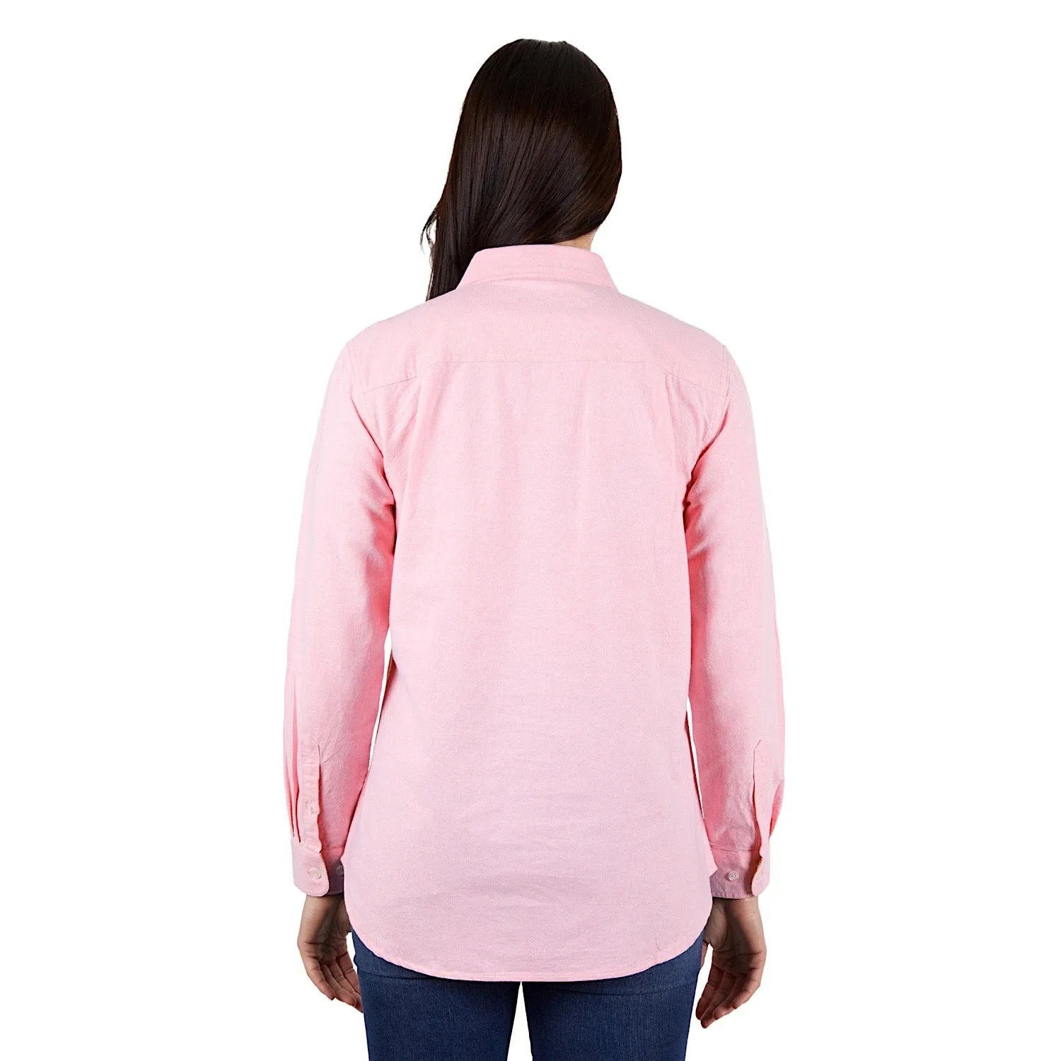 Hard Slog Womens Jas 1/2 Placket Long Sleeve Shirt Pink