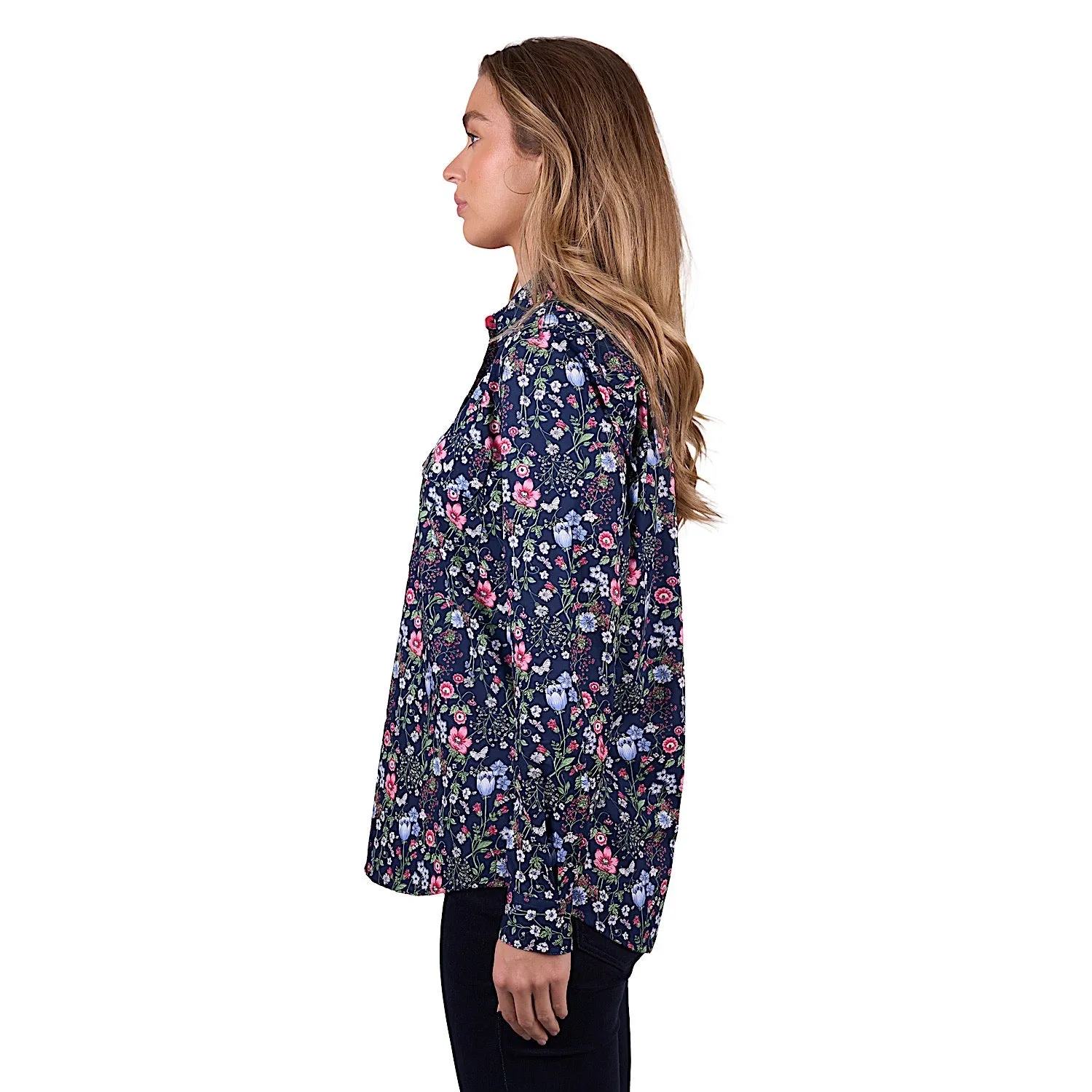 Hard Slog Women's Raya Half Placket Long Sleeve Shirt - Navy