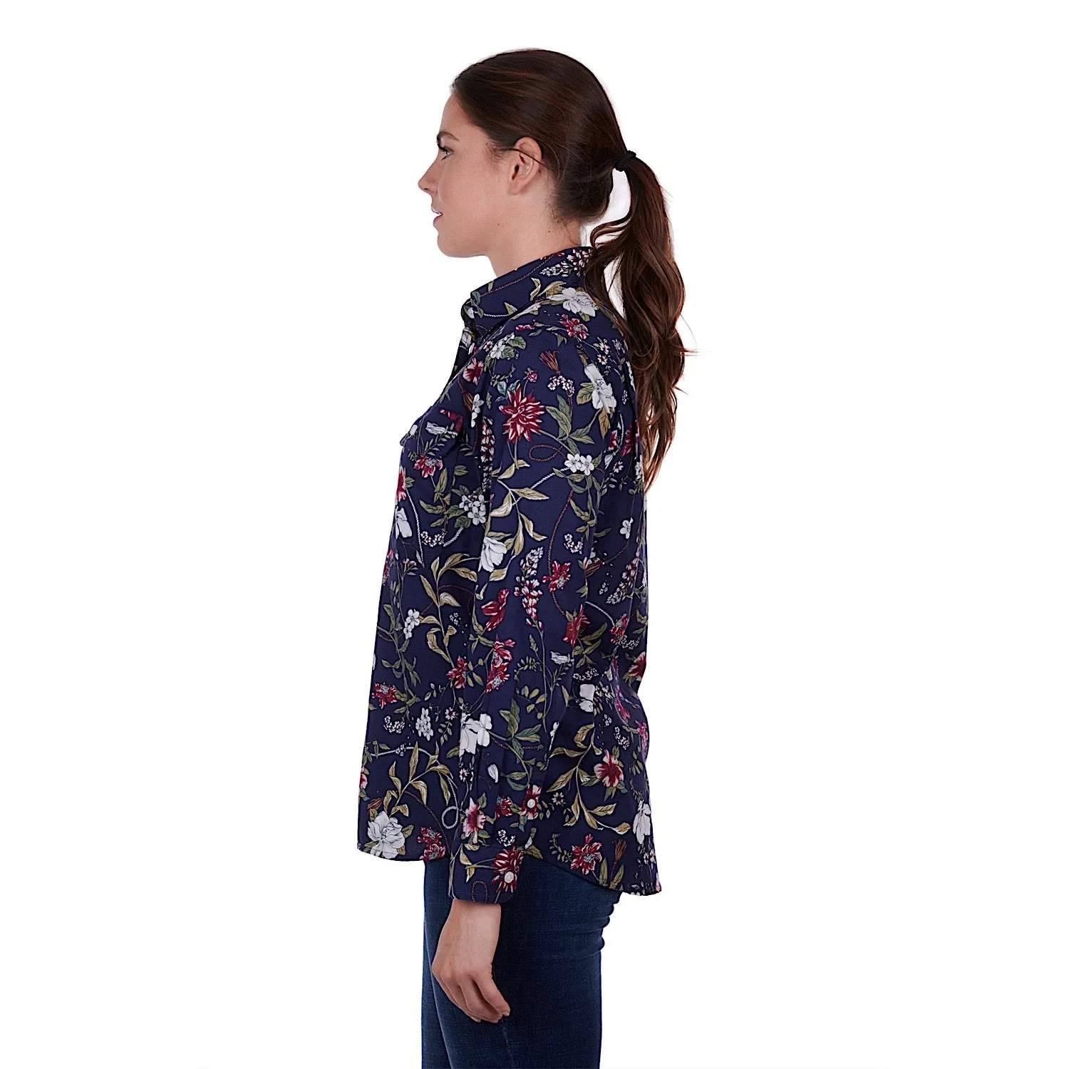 Hard Slog Womens Sarah Full Placket Shirt Navy