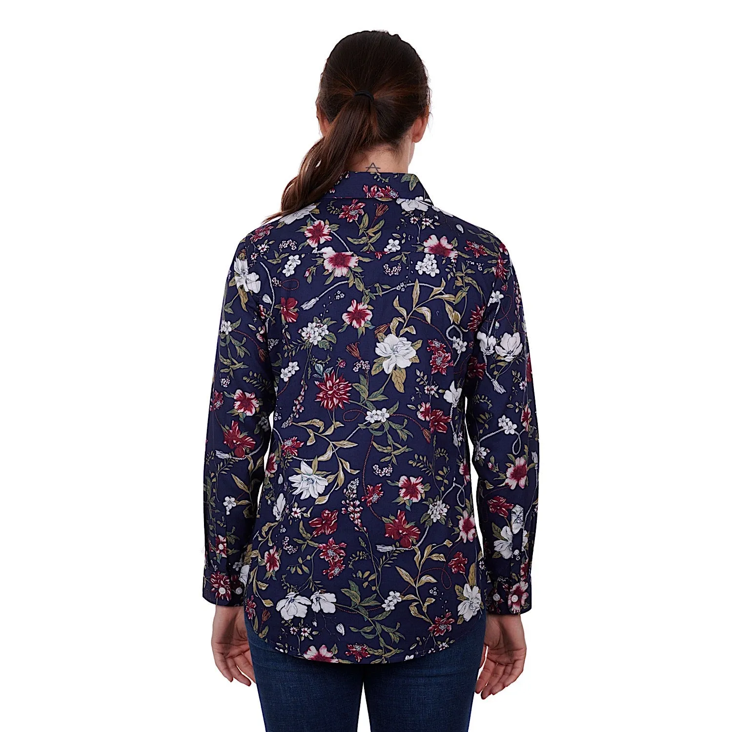 Hard Slog Womens Sarah Full Placket Shirt Navy