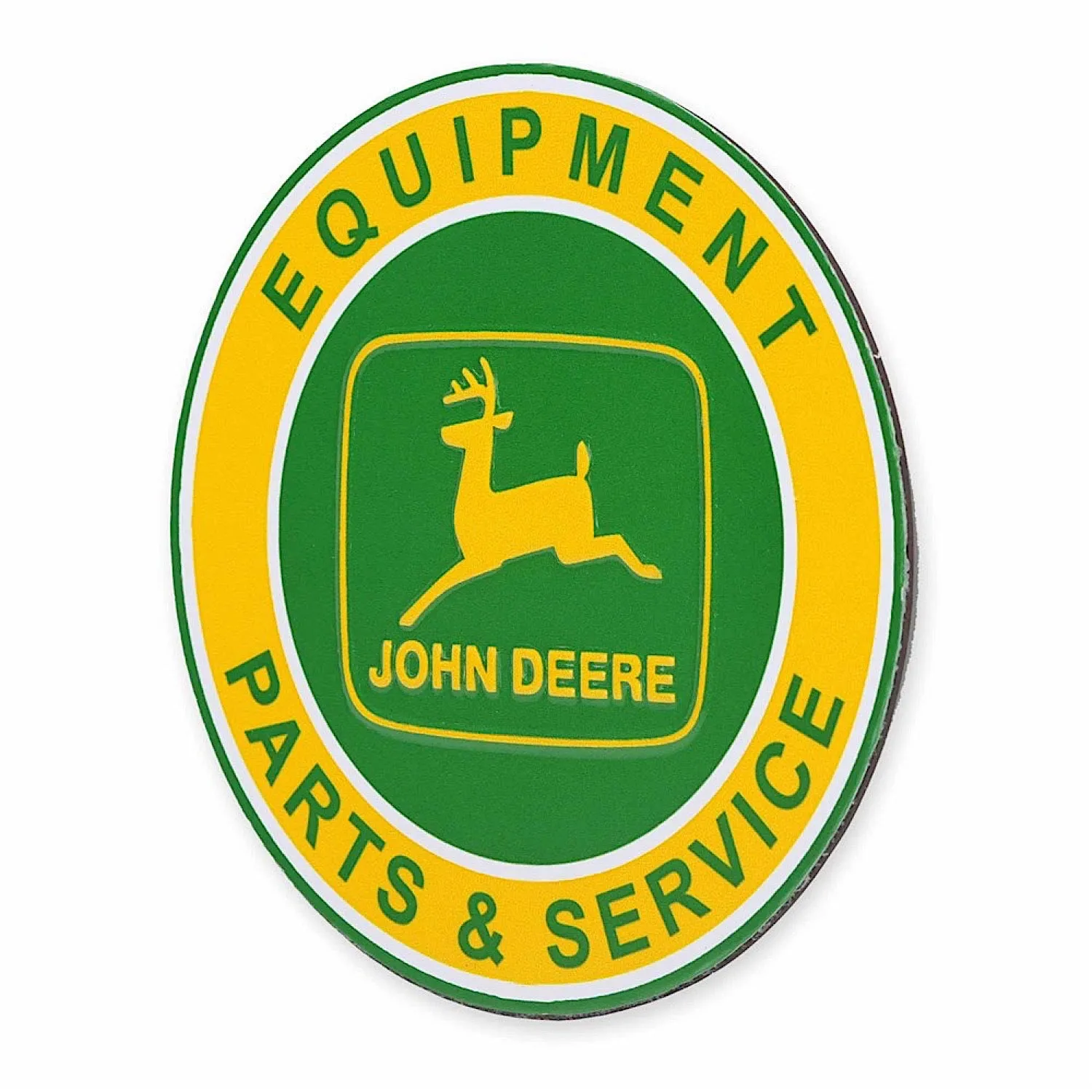 John Deere Equipment Parts & Service Round Embossed Metal Magnet 15cm Diameter