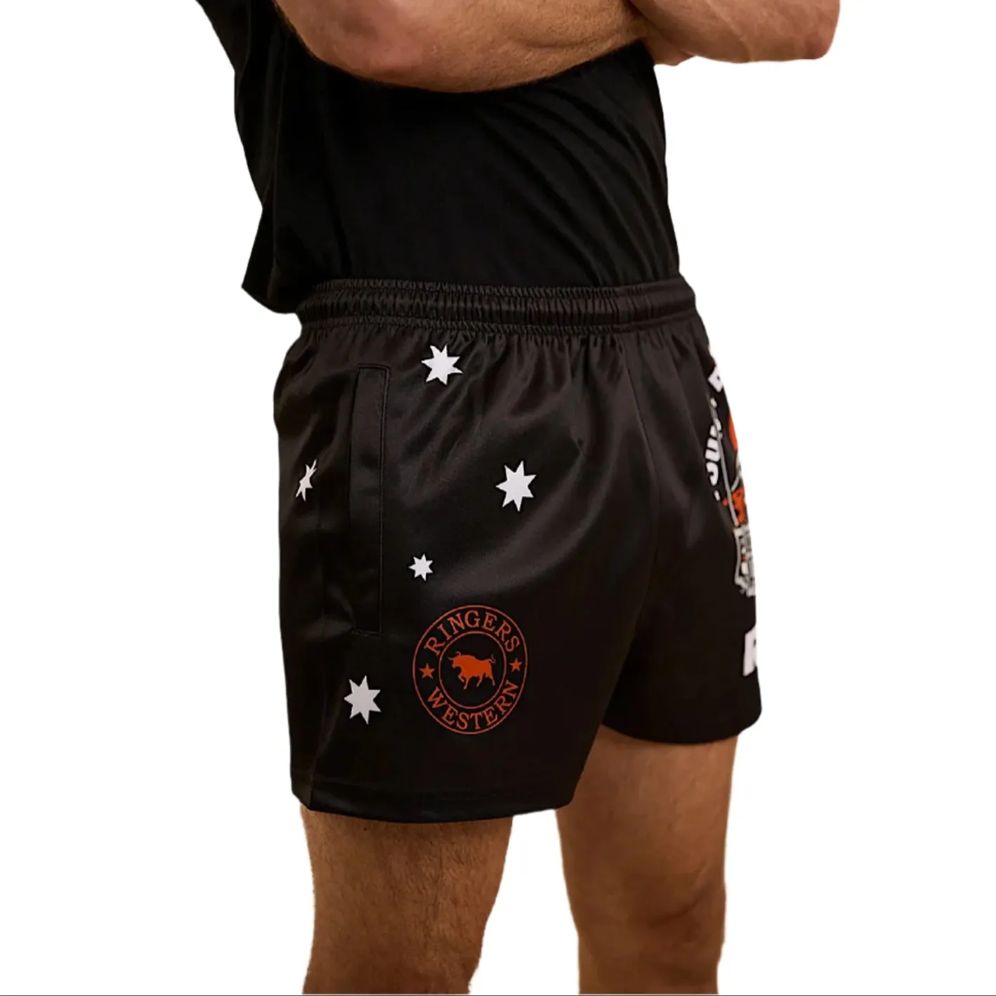 Ringers Western Footy Short Young and Dumb - Black / Orange