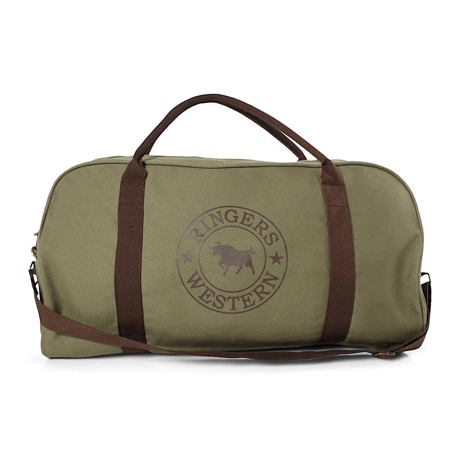 Ringers Western Gundagai Duffle Bag Khaki and Deep Brown