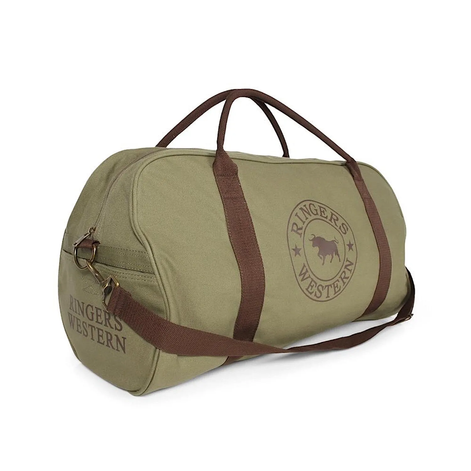 Ringers Western Gundagai Duffle Bag Khaki and Deep Brown