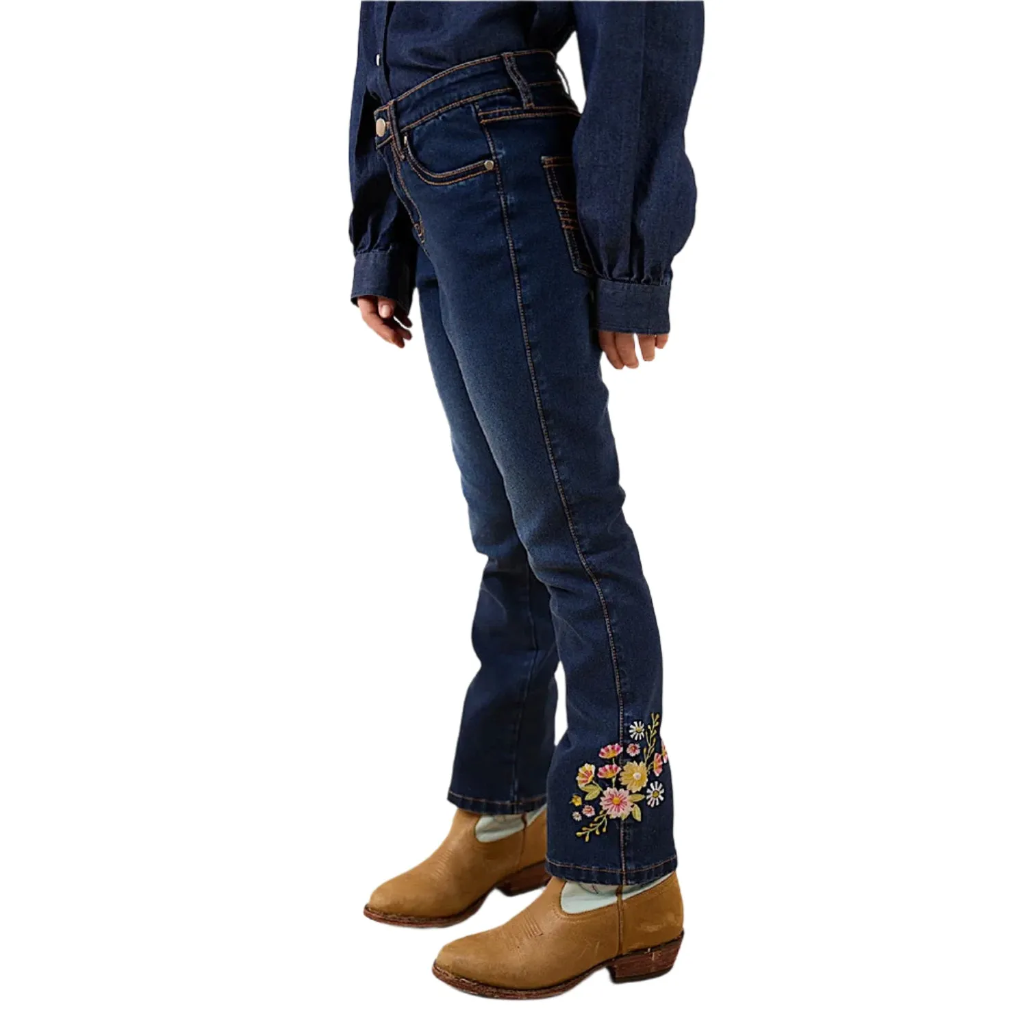 Ringers Western Kid's Dahlia Bootleg Jean - Classic Blue