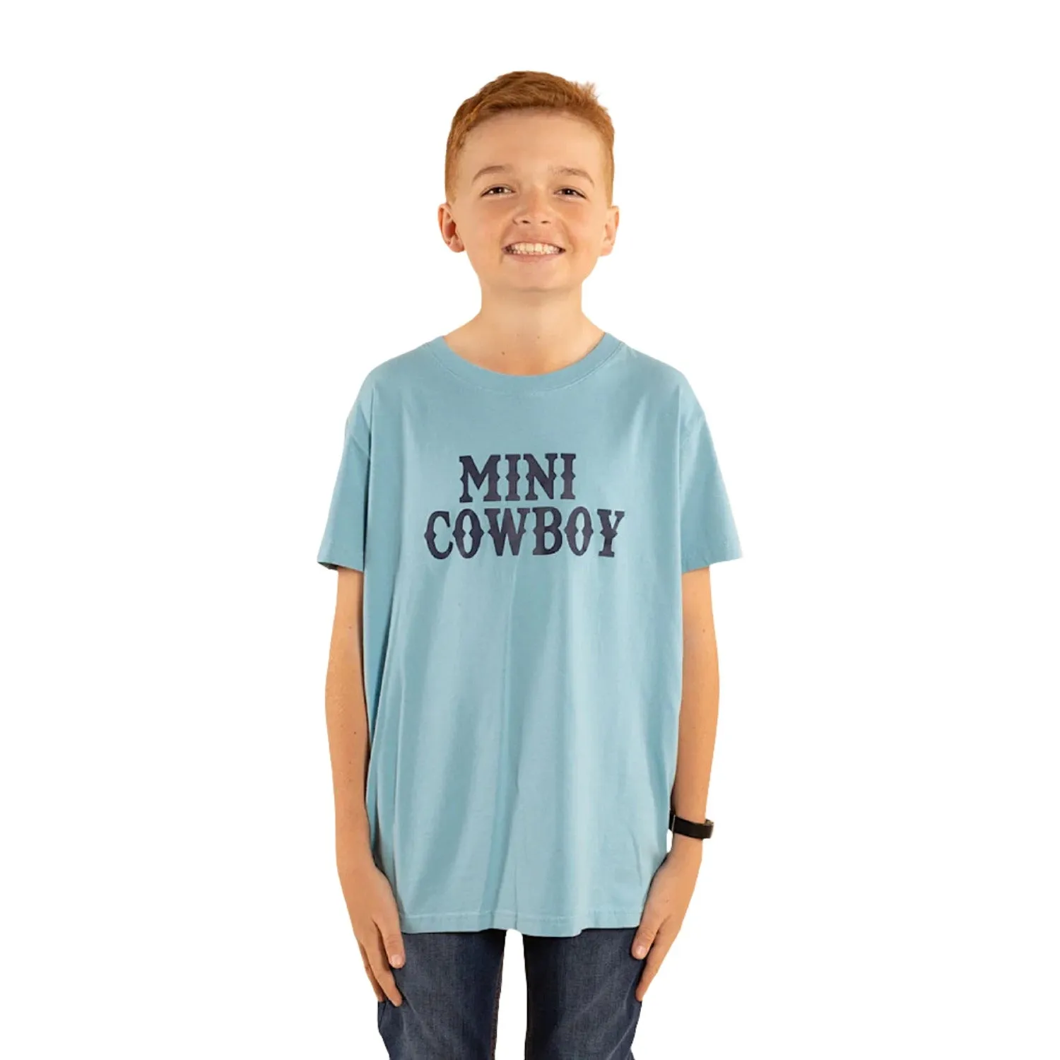 Ringers Western Kid's Mini Rancher Classic Fit T-Shirt - Arctic Blue