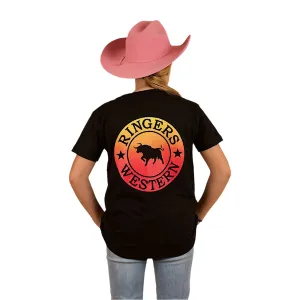 Ringers Western Kid's Signature Bull Classic Fit T-Shirt - Black Fade