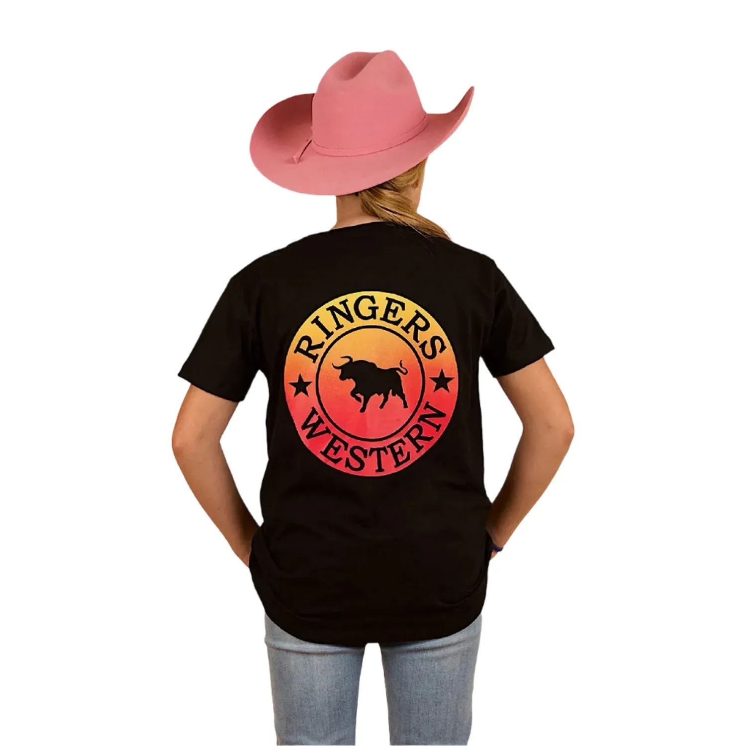 Ringers Western Kid's Signature Bull Classic Fit T-Shirt - Black Fade