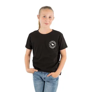 Ringers Western Kid's Signature Bull Classic Fit T-Shirt - Black With White Print