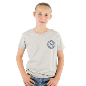 Ringers Western Kid's Signature Bull Classic Fit T-Shirt - Grey Marle With Navy Print