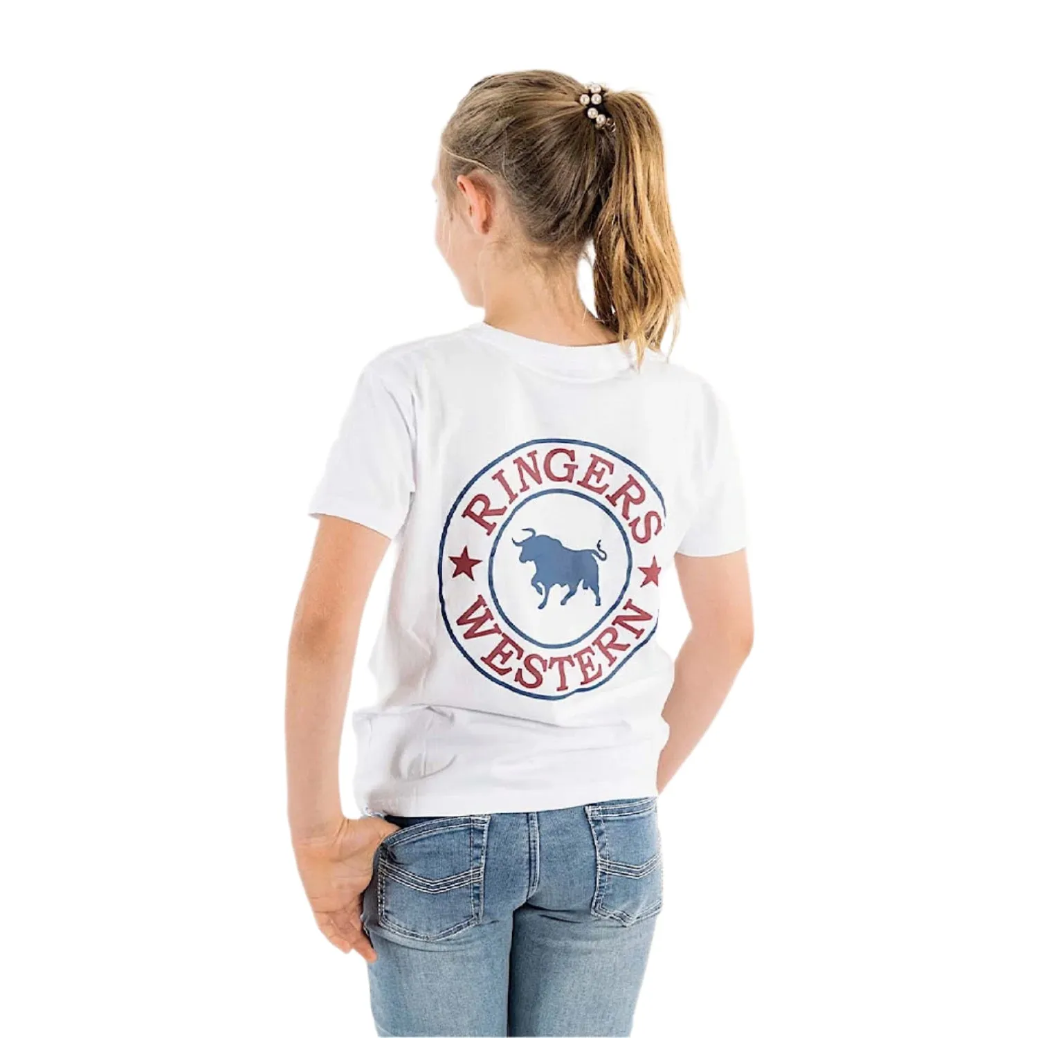 Ringers Western Kid's Signature Bull Classic Fit T-Shirt - White/Multi